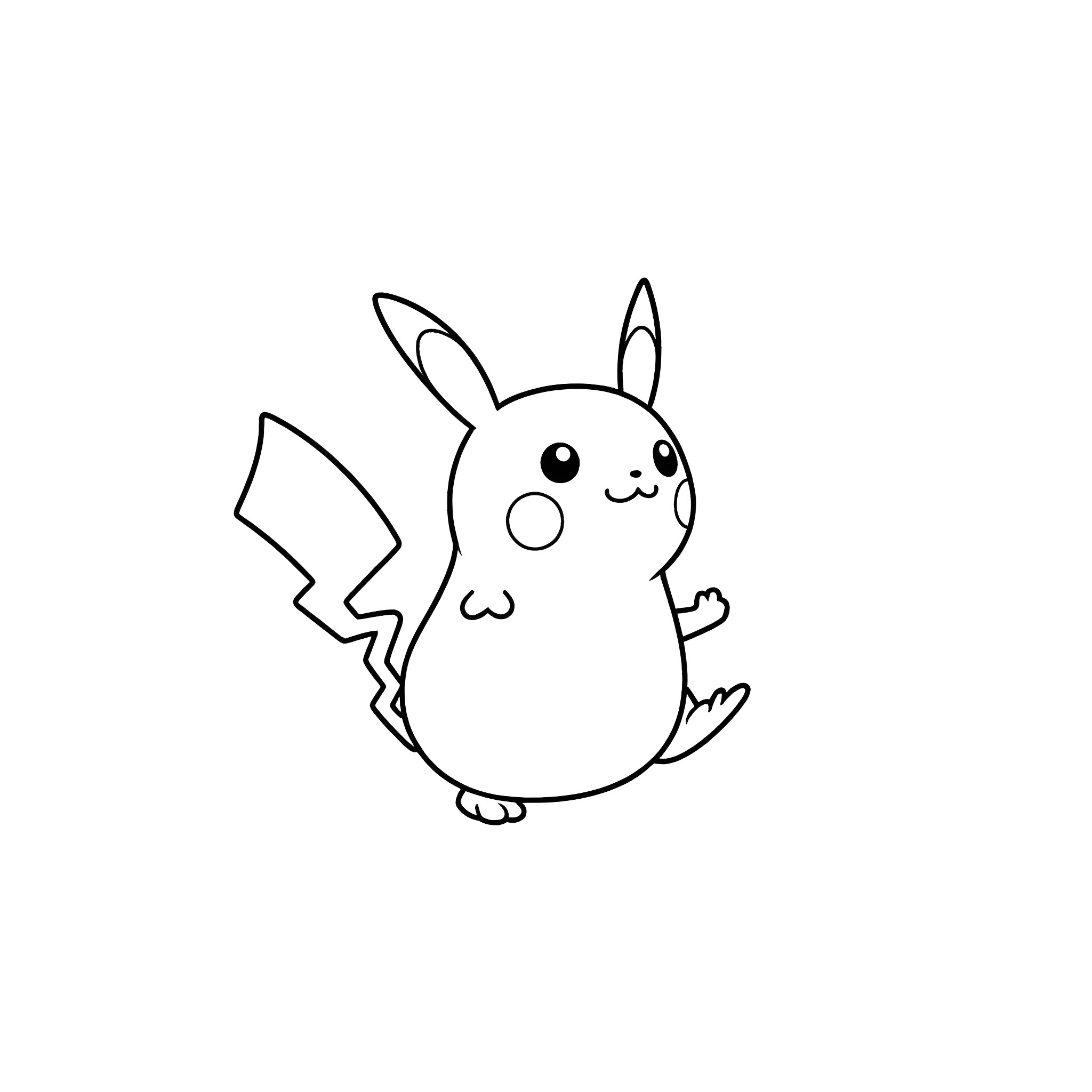 Pokémon character in a simple, expressive line art style Coloring Page (free black-and-white line drawing printable PDF for all, from beginners to advanced learners, including children, teens, adults, and seniors)