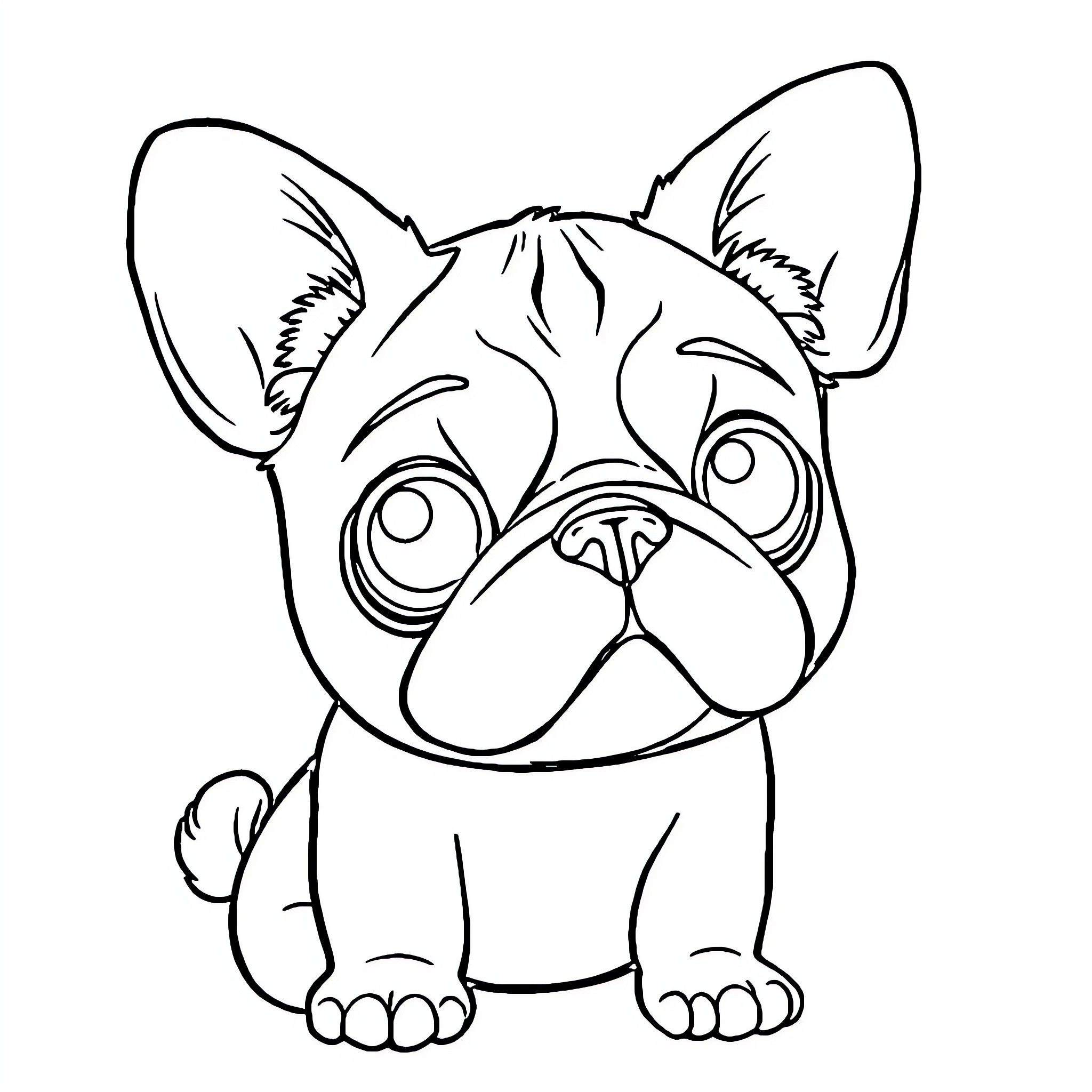 Pug making silly facial expressions Coloring Page (free black-and-white line drawing printable PDF for all, from beginners to advanced learners, including children, teens, adults, and seniors)