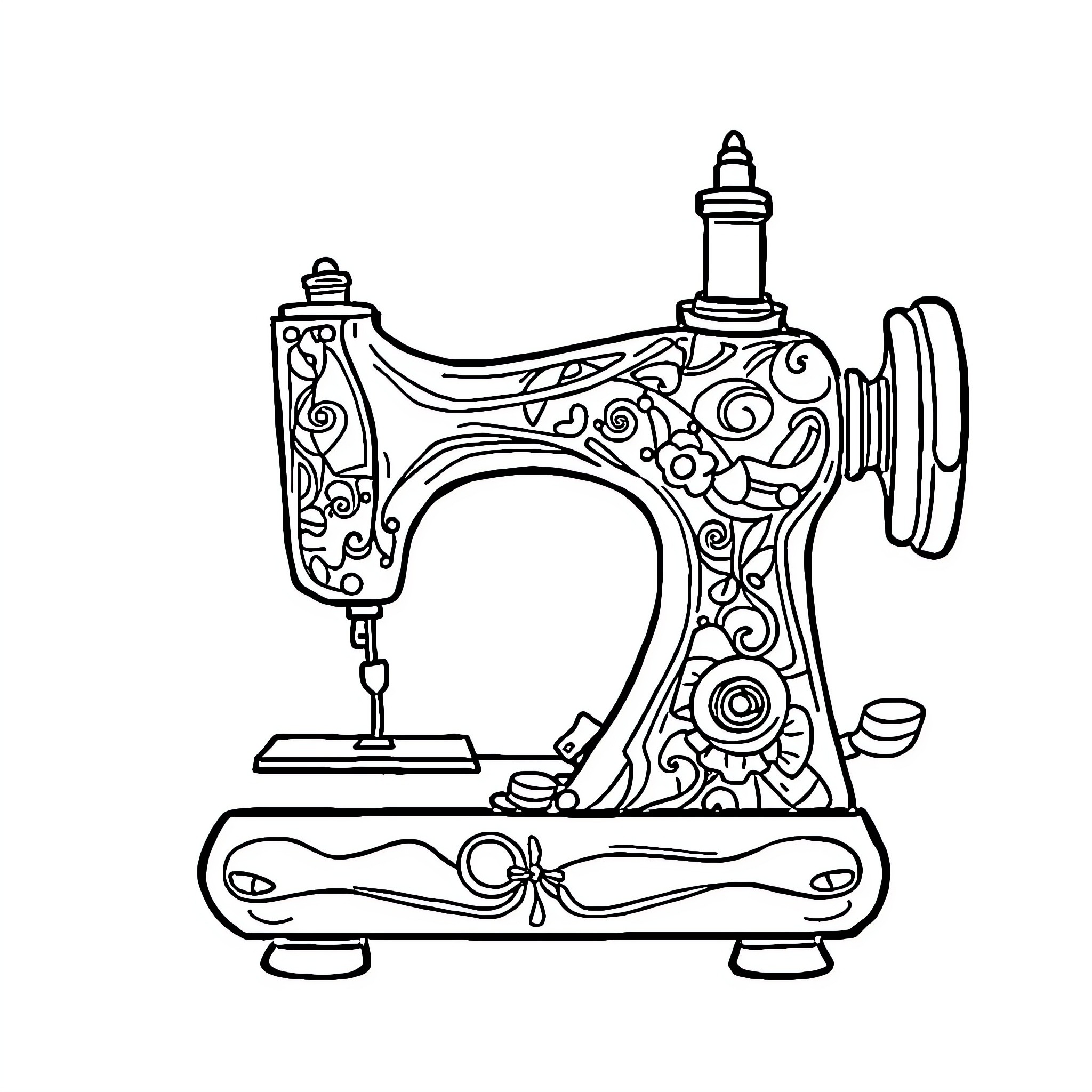 Tattoo Machine with Intricate Floral Design Coloring Page (free black-and-white line drawing printable PDF for all, from beginners to advanced learners, including children, teens, adults, and seniors)
