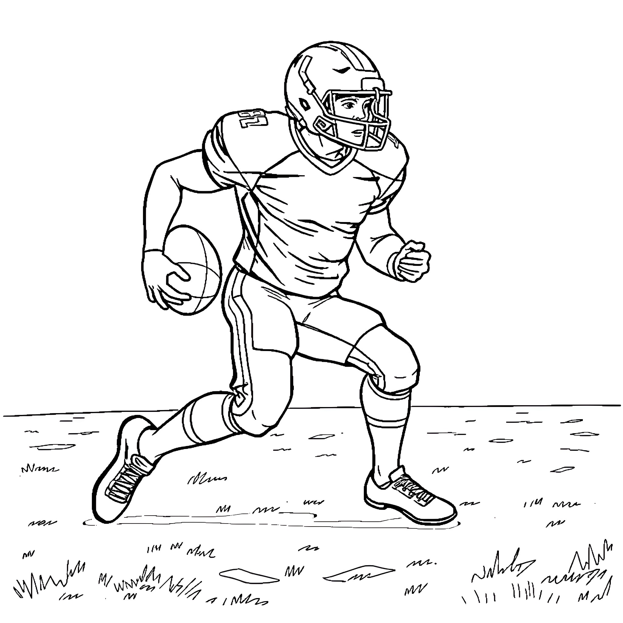 Track Star Running with Determination Coloring Page (free black-and-white line drawing printable PDF for all, from beginners to advanced learners, including children, teens, adults, and seniors)
