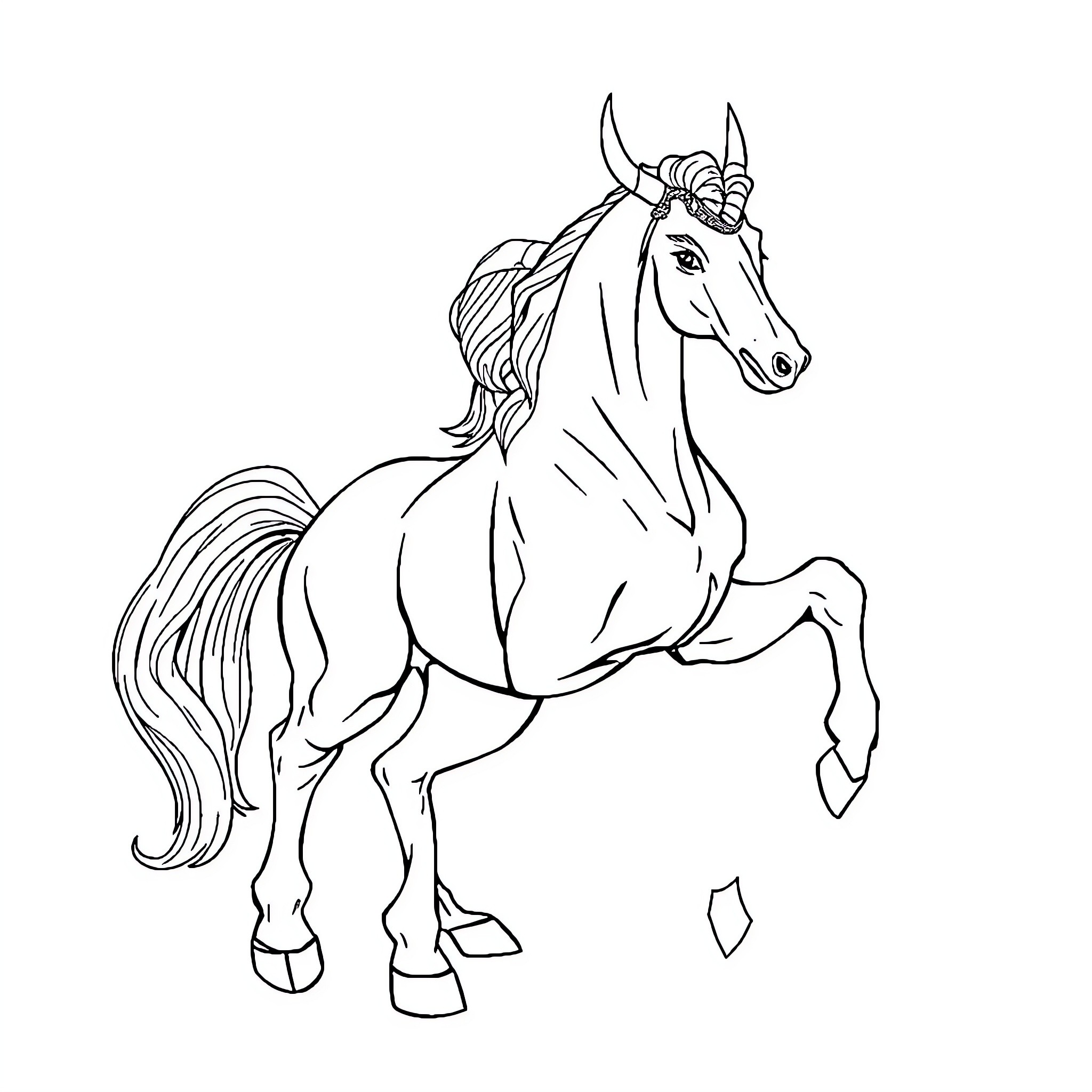 Centaur Galloping Gracefully Coloring Page (free black-and-white line drawing printable PDF for all, from beginners to advanced learners, including children, teens, adults, and seniors)