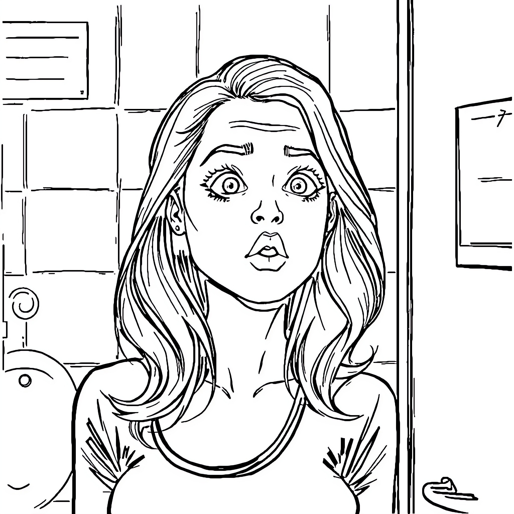 Alicia Silverstone in an expressive portrait Coloring Page (free black-and-white line drawing printable PDF for all, from beginners to advanced learners, including children, teens, adults, and seniors)