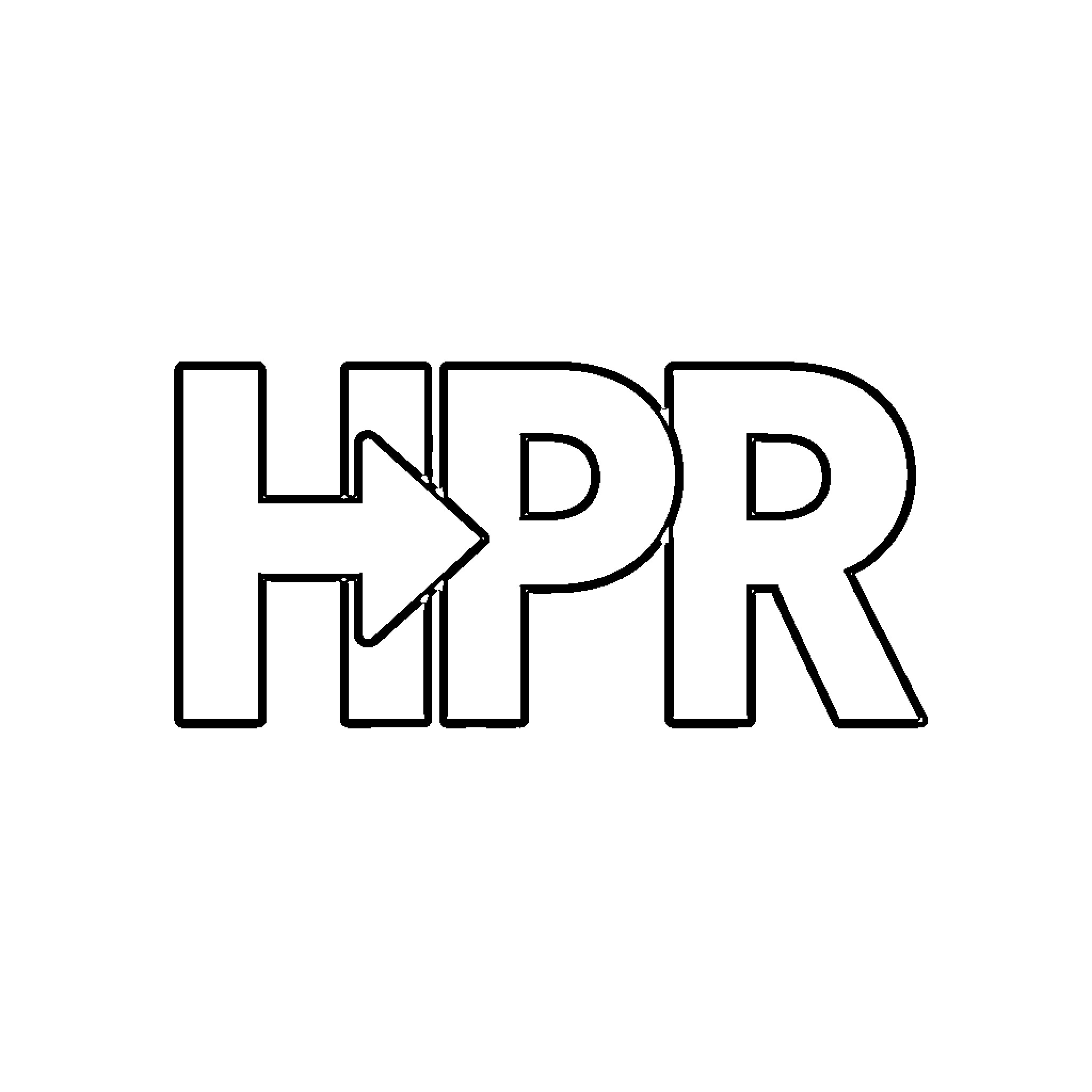 Logo with stylized 'HPTR' text Coloring Page (free black-and-white line drawing printable PDF for all, from beginners to advanced learners, including children, teens, adults, and seniors)