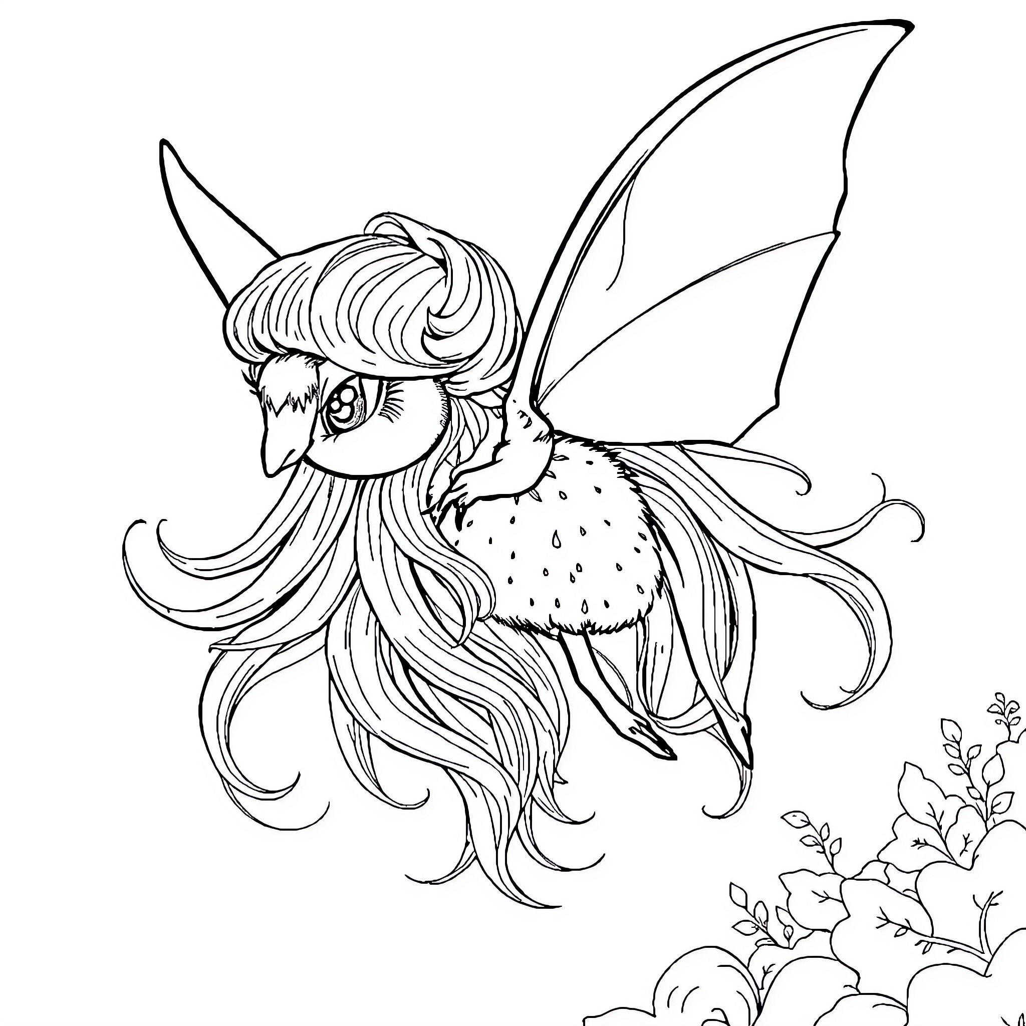 Raiponce's Enchanting Fairy Adventure Coloring Page (free black-and-white line drawing printable PDF for all, from beginners to advanced learners, including children, teens, adults, and seniors)