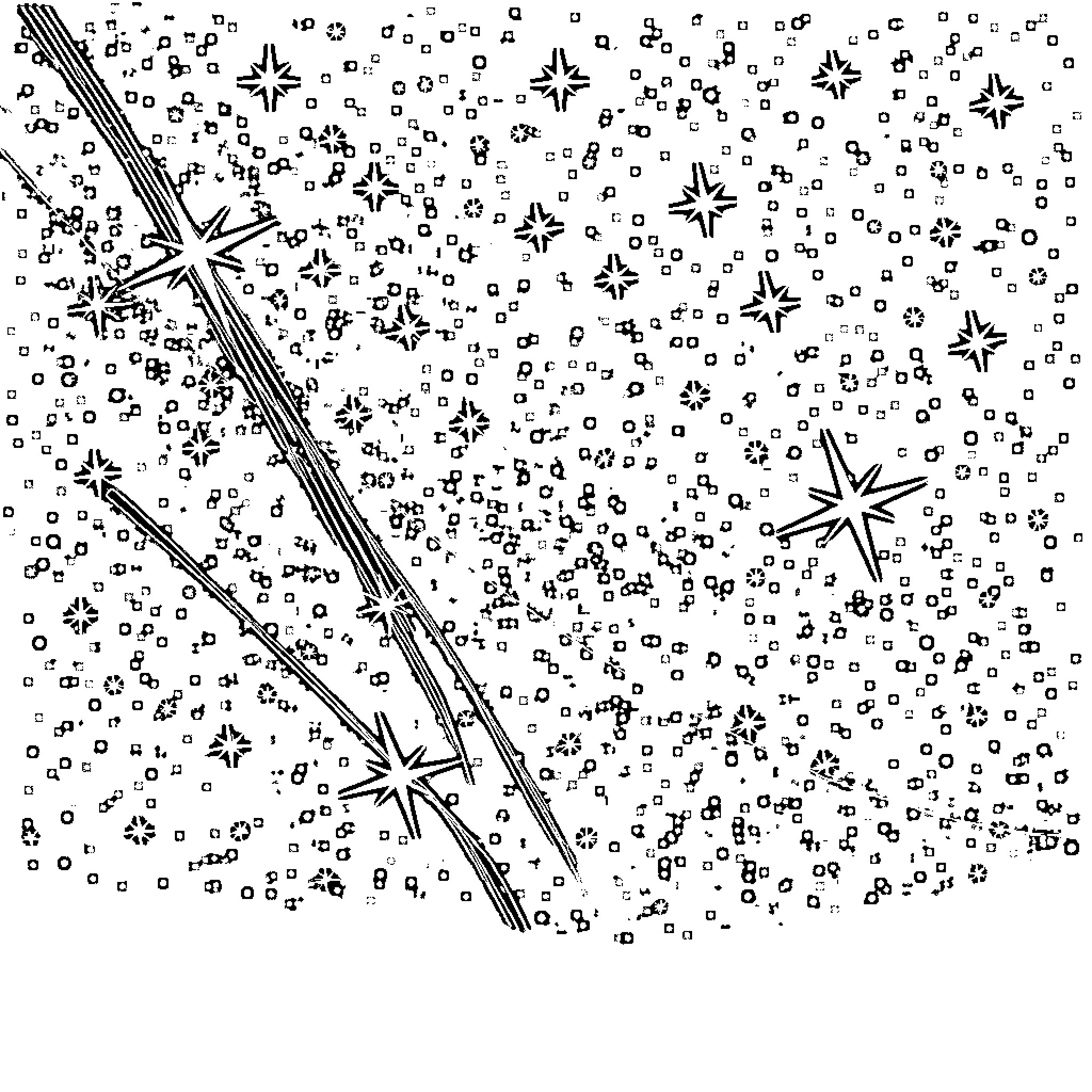 Star Shooting Stars in the Night Sky Coloring Page (free black-and-white line drawing printable PDF for all, from beginners to advanced learners, including children, teens, adults, and seniors)