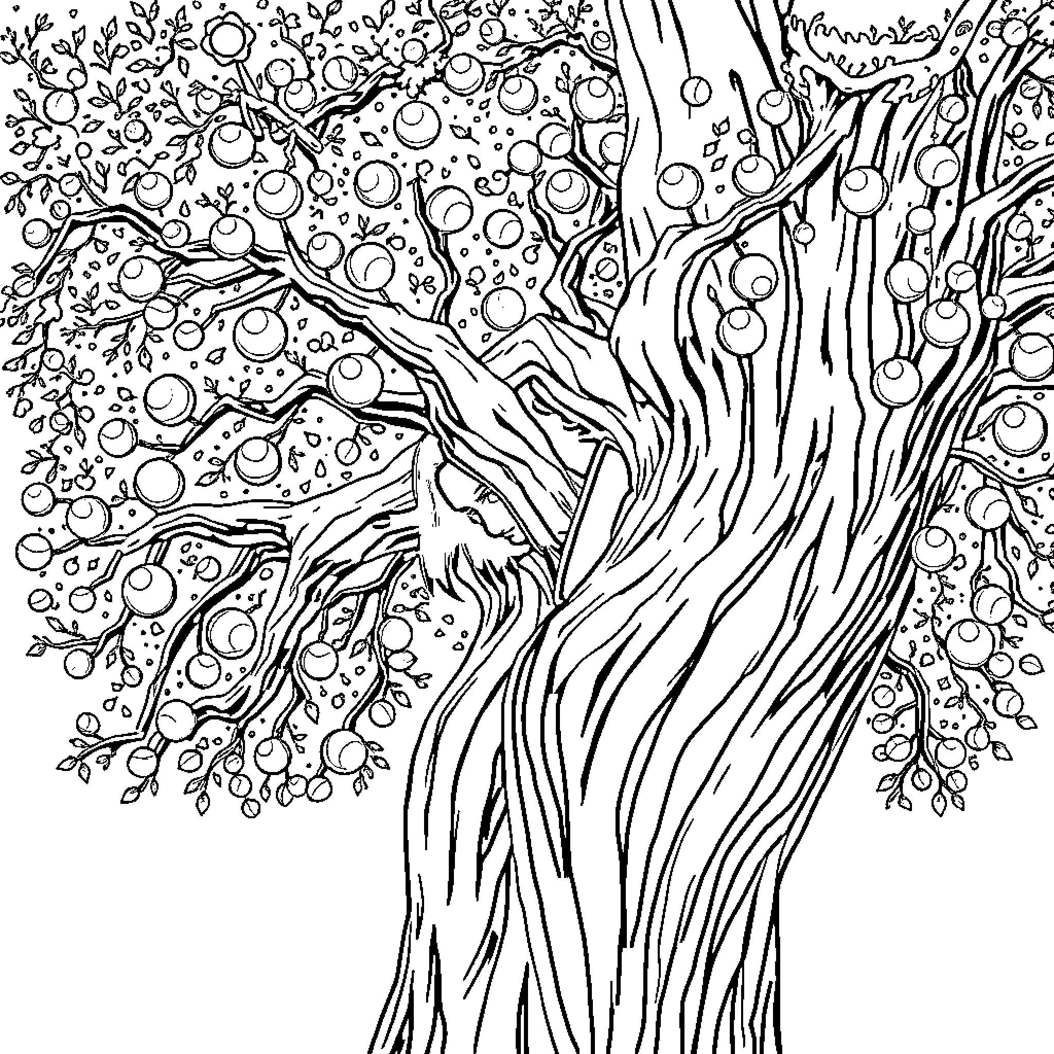 Orochimaru's Enchanted Forest Coloring Page (free black-and-white line drawing printable PDF for all, from beginners to advanced learners, including children, teens, adults, and seniors)