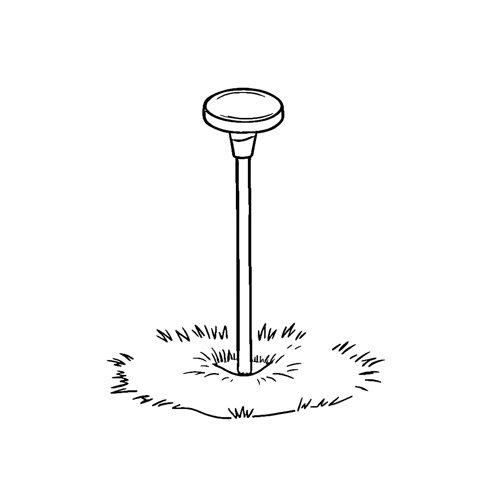 Tee Mushroom Pedestal with Sparks Coloring Page (free black-and-white line drawing printable PDF for all, from beginners to advanced learners, including children, teens, adults, and seniors)