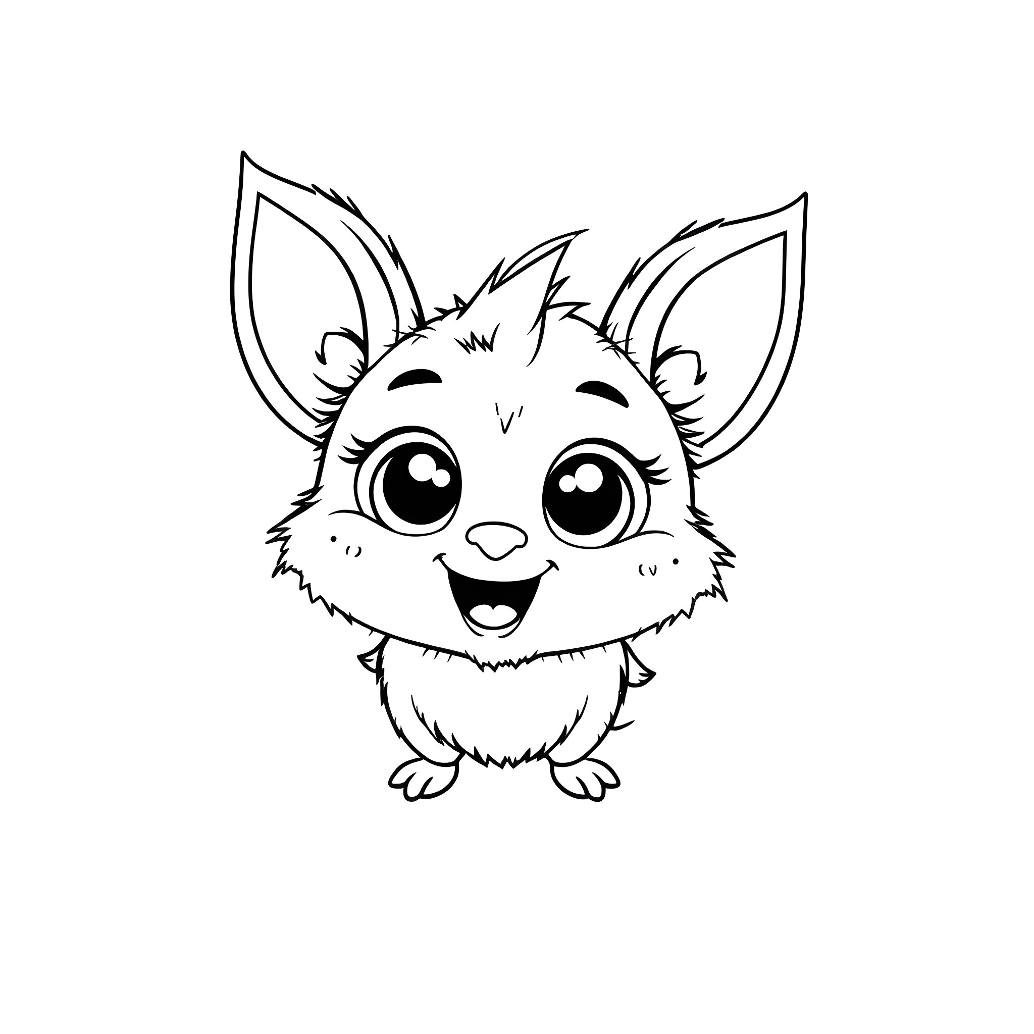 Sprunki: Cute and Cuddly Creature Coloring Page (free black-and-white line drawing printable PDF for all, from beginners to advanced learners, including children, teens, adults, and seniors)