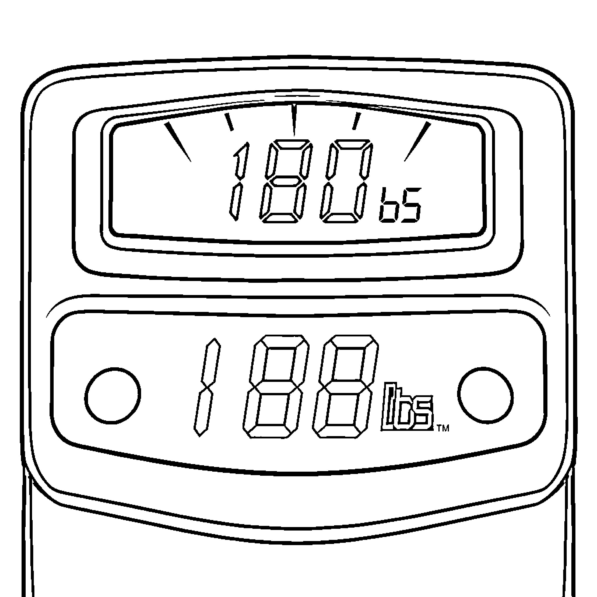 Weight Scale with Digital Display Coloring Page (free black-and-white line drawing printable PDF for all, from beginners to advanced learners, including children, teens, adults, and seniors)
