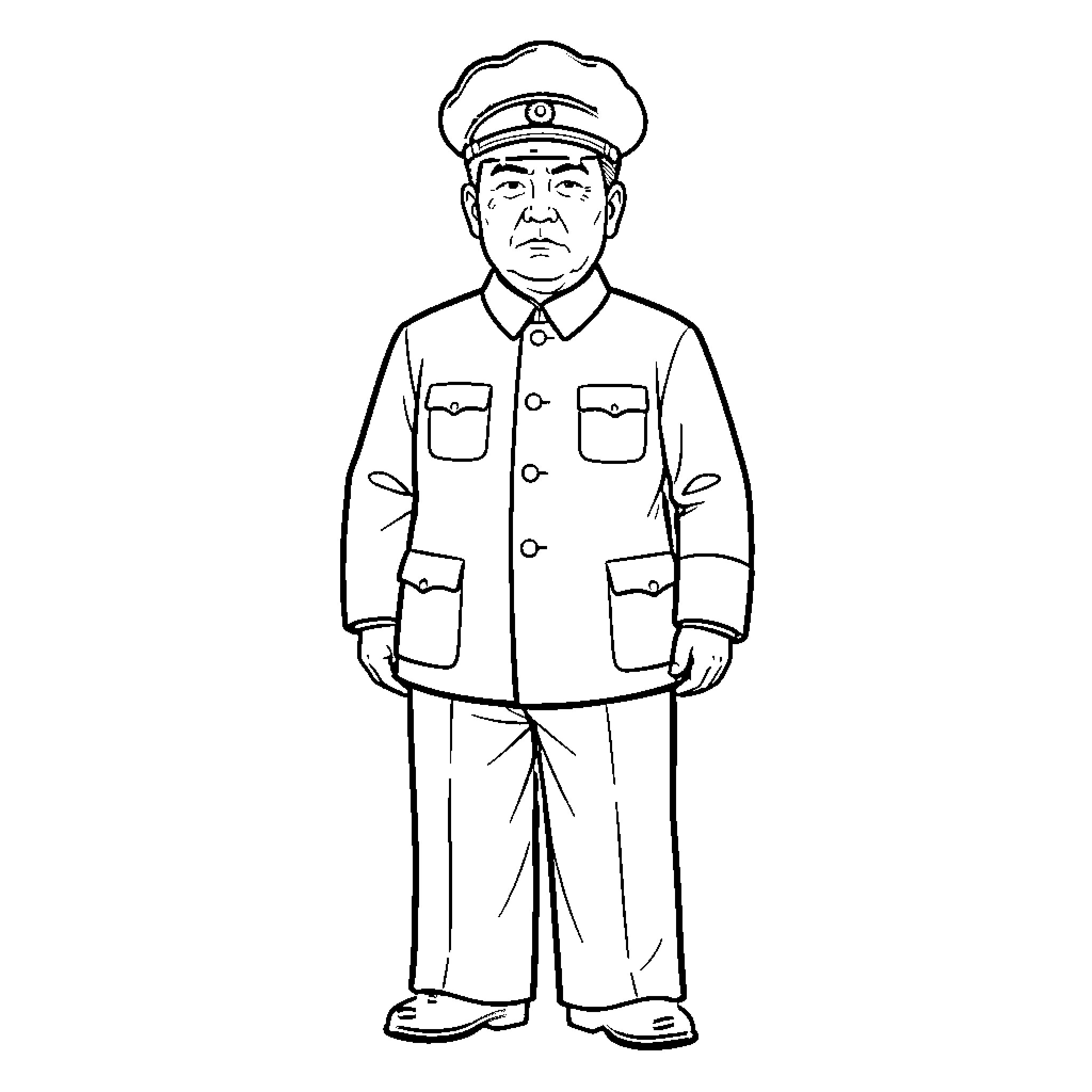 Mel Tormé in military uniform Coloring Page (free black-and-white line drawing printable PDF for all, from beginners to advanced learners, including children, teens, adults, and seniors)