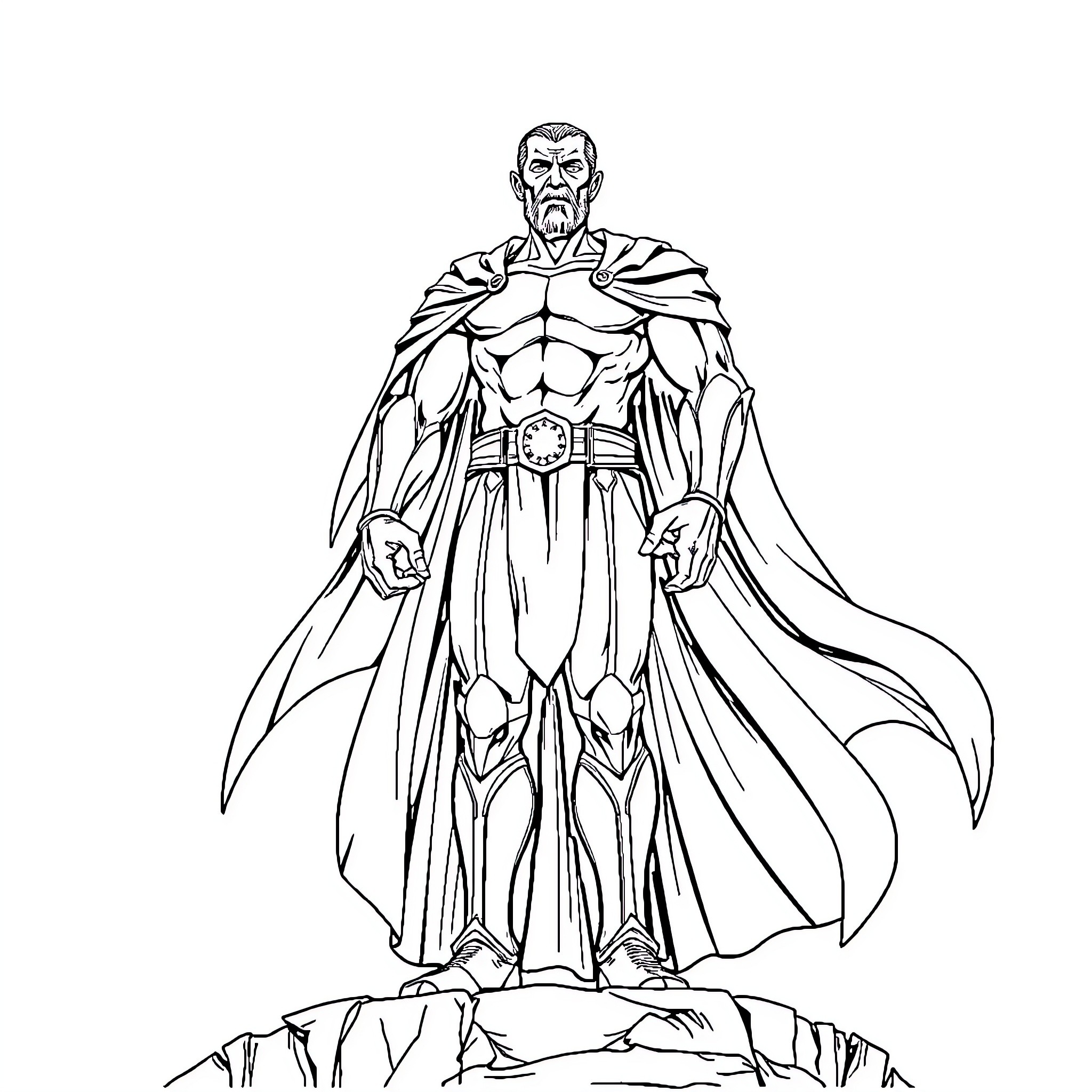 Tollere Heroic Warrior Stands Tall and Proud Coloring Page (free black-and-white line drawing printable PDF for all, from beginners to advanced learners, including children, teens, adults, and seniors)