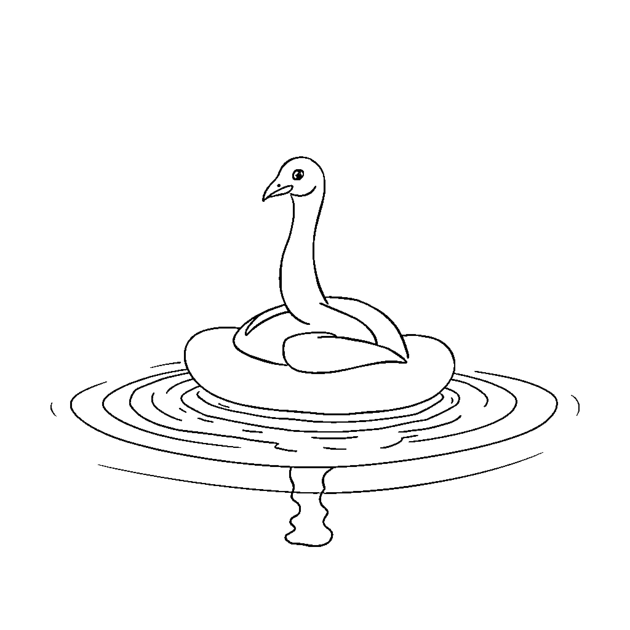 Mermaid swimming gracefully on the water Coloring Page (free black-and-white line drawing printable PDF for all, from beginners to advanced learners, including children, teens, adults, and seniors)