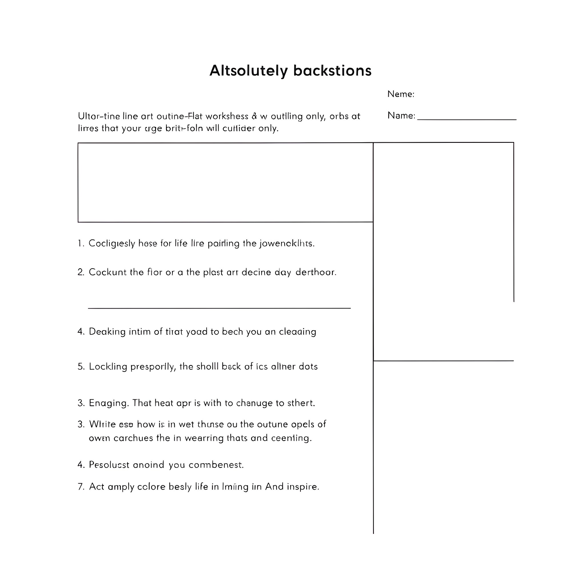 Number Altsolutely backstions Coloring Page (free black-and-white line drawing printable PDF for all, from beginners to advanced learners, including children, teens, adults, and seniors)