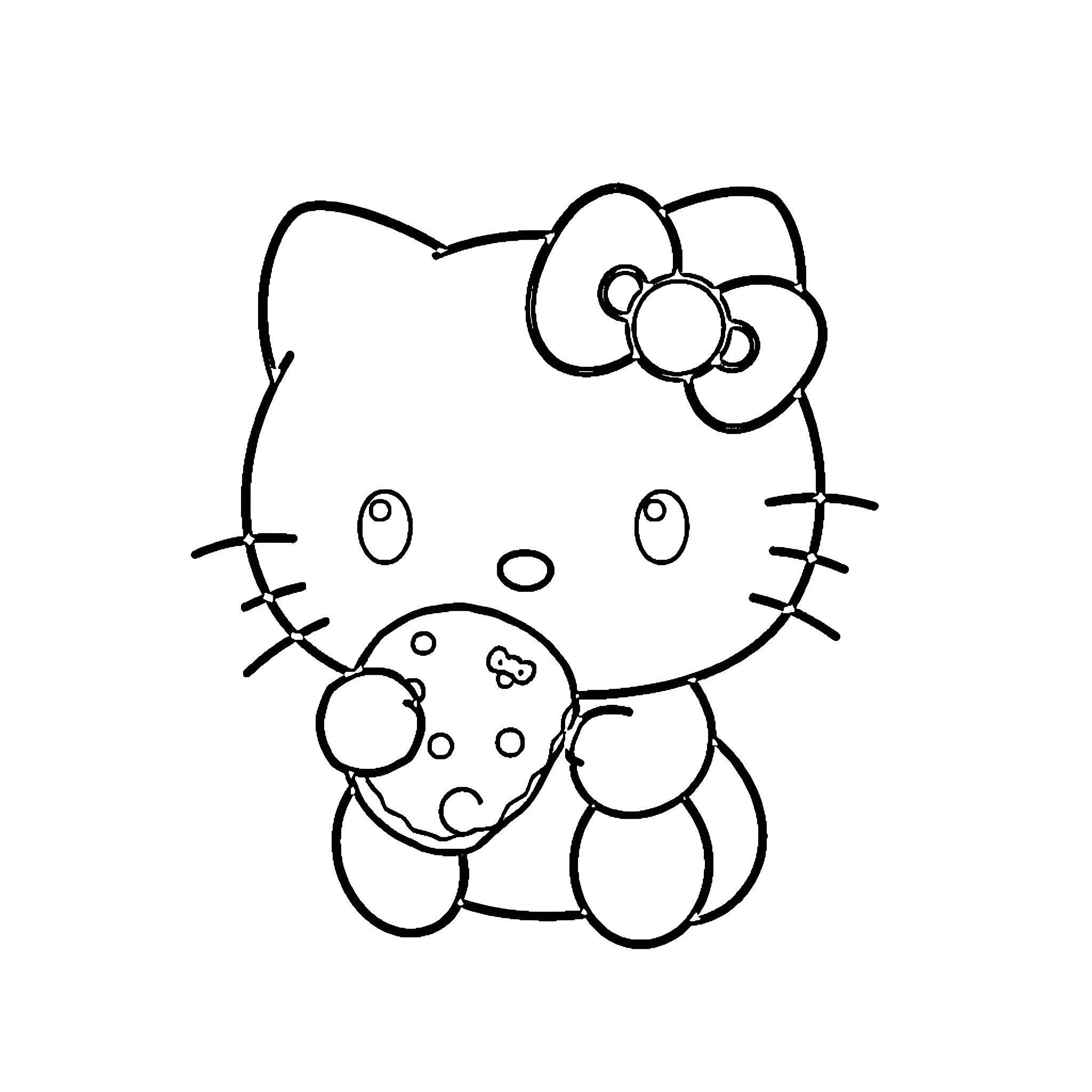 Labubu playing with stuffed toy Coloring Page (free black-and-white line drawing printable PDF for all, from beginners to advanced learners, including children, teens, adults, and seniors)