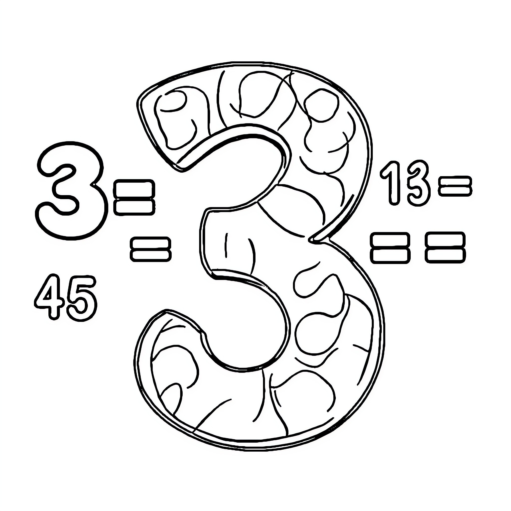 Multiplication Facts Handwriting Practice Coloring Page (free black-and-white line drawing printable PDF for all, from beginners to advanced learners, including children, teens, adults, and seniors)