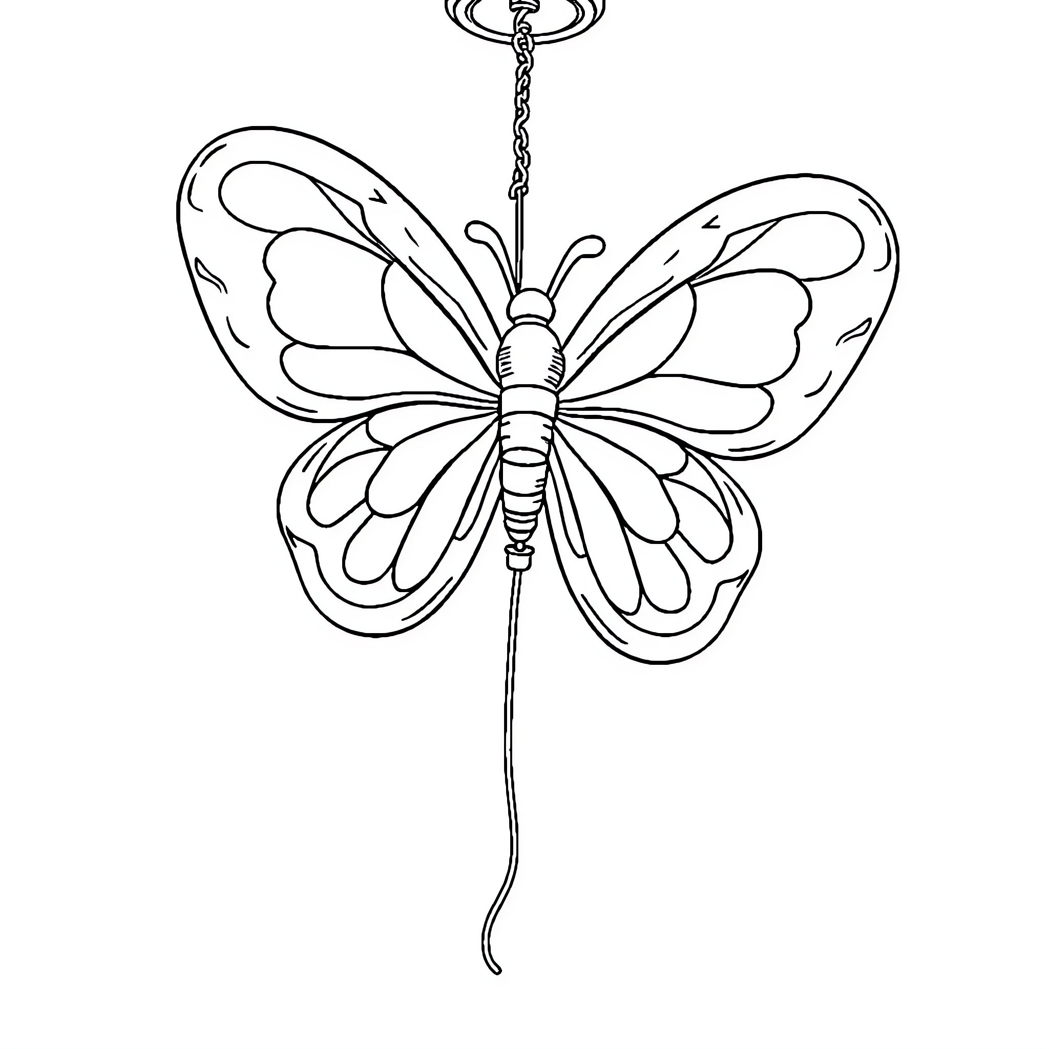 Butterfly decorative ornament Coloring Page (free black-and-white line drawing printable PDF for all, from beginners to advanced learners, including children, teens, adults, and seniors)