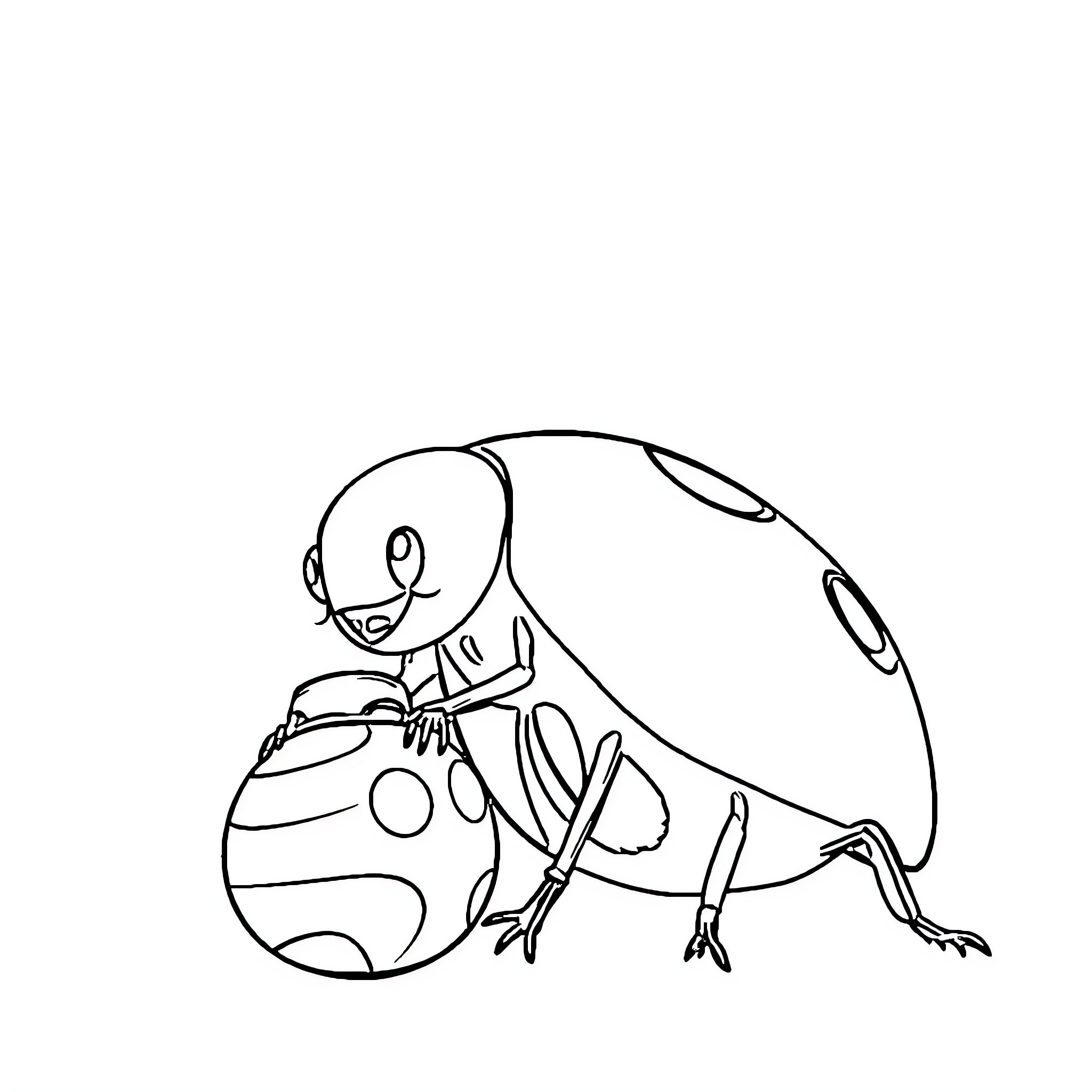 Ladybug exploring a colorful patterned surface Coloring Page (free black-and-white line drawing printable PDF for all, from beginners to advanced learners, including children, teens, adults, and seniors)