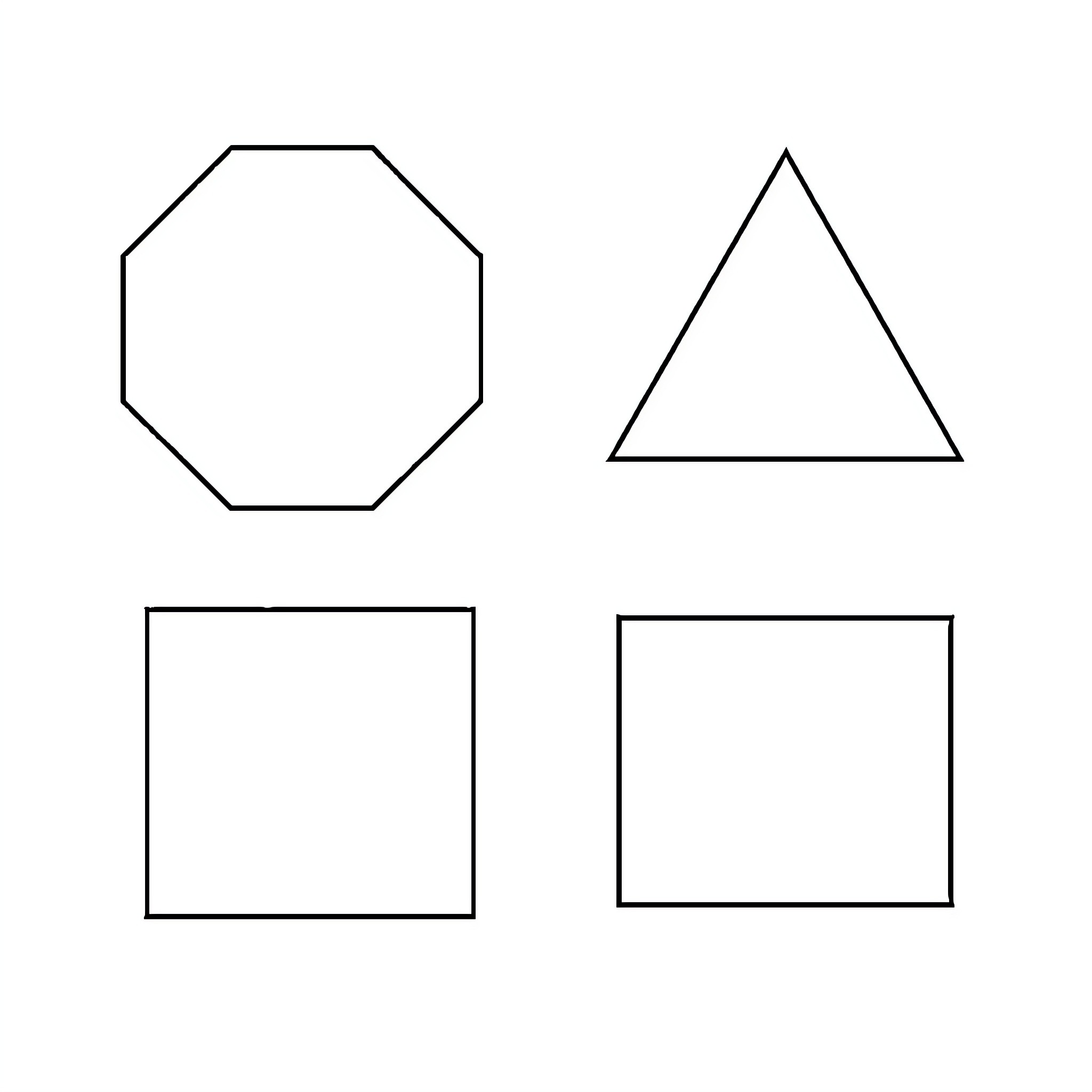 Shape Exploration: Geometric Forms Coloring Page (free black-and-white line drawing printable PDF for all, from beginners to advanced learners, including children, teens, adults, and seniors)