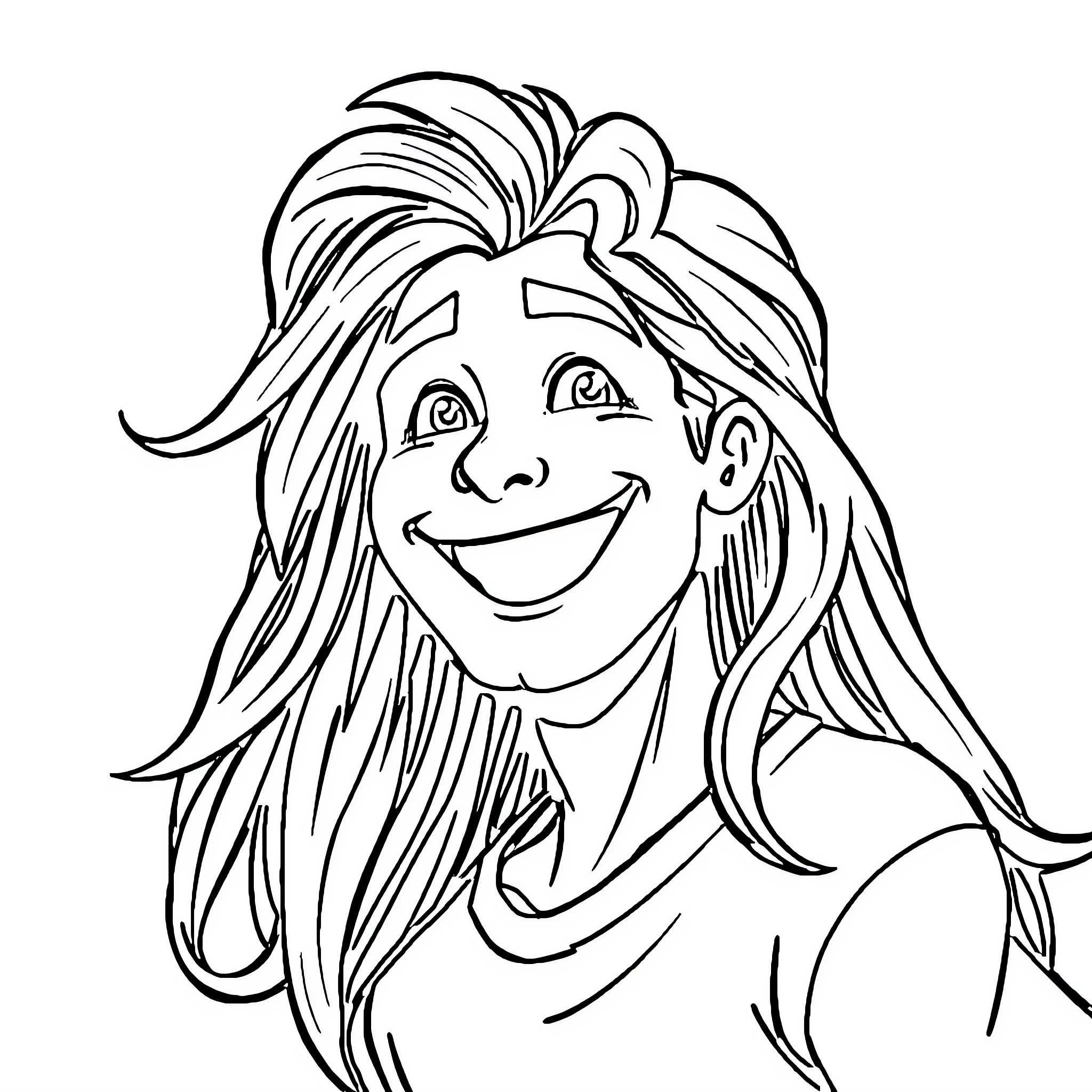 Jimmy's Cheerful Expression and Hairstyle Coloring Page (free black-and-white line drawing printable PDF for all, from beginners to advanced learners, including children, teens, adults, and seniors)