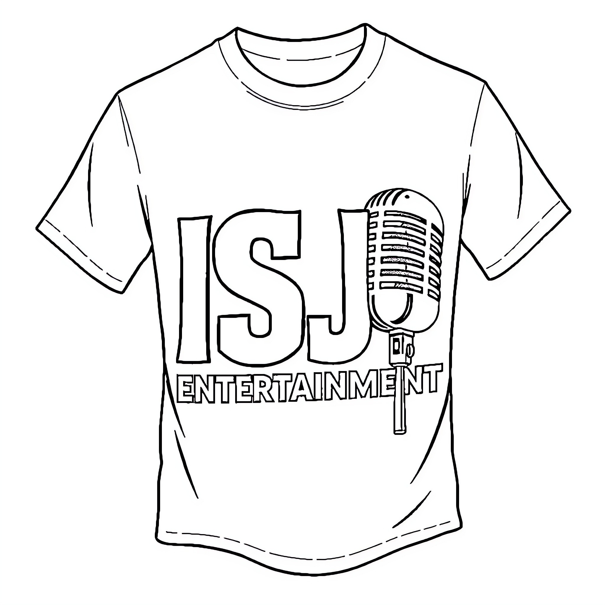 Shirt with Entertainment Company Logo Coloring Page (free black-and-white line drawing printable PDF for all, from beginners to advanced learners, including children, teens, adults, and seniors)