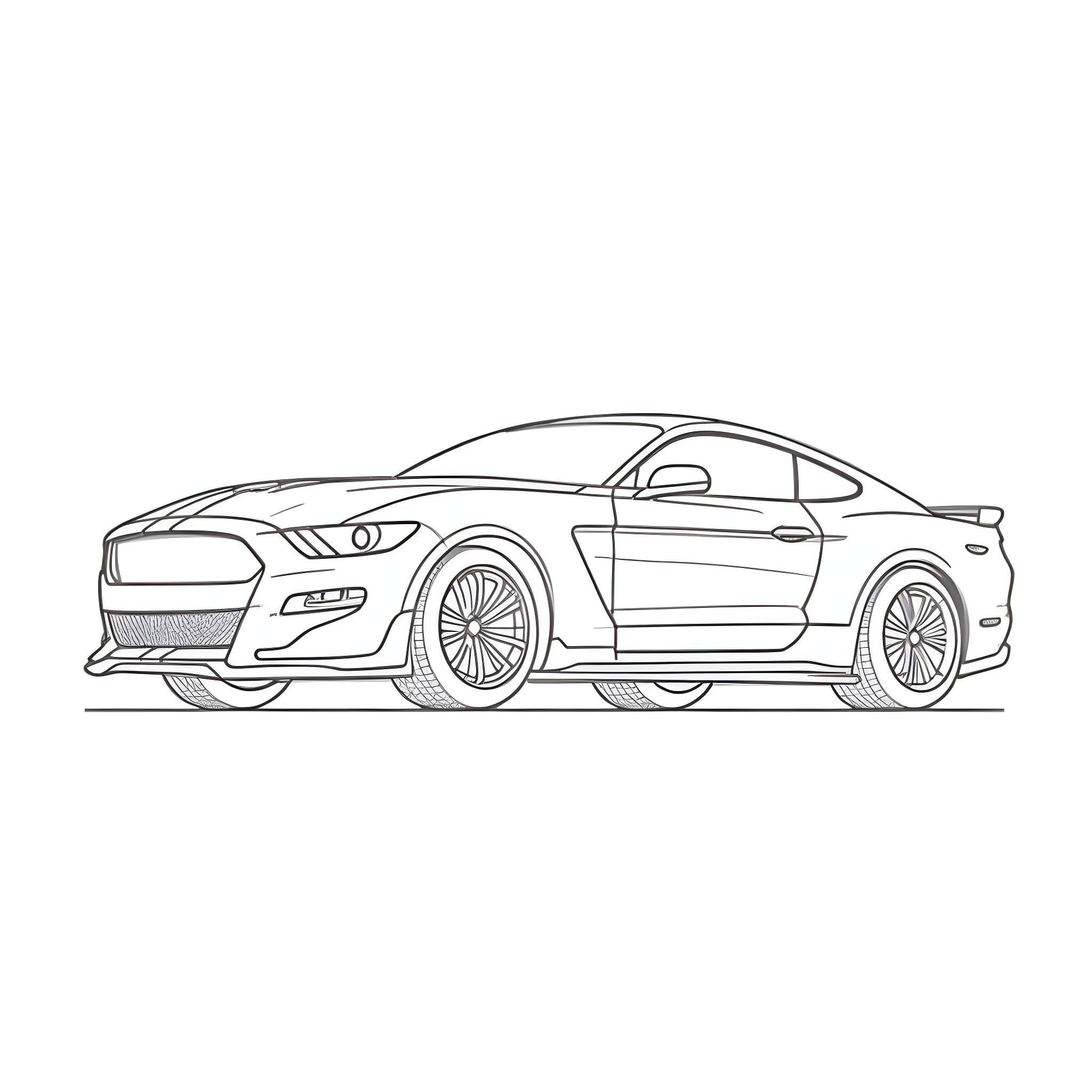 Car racing on the track Coloring Page (free black-and-white line drawing printable PDF for all, from beginners to advanced learners, including children, teens, adults, and seniors)