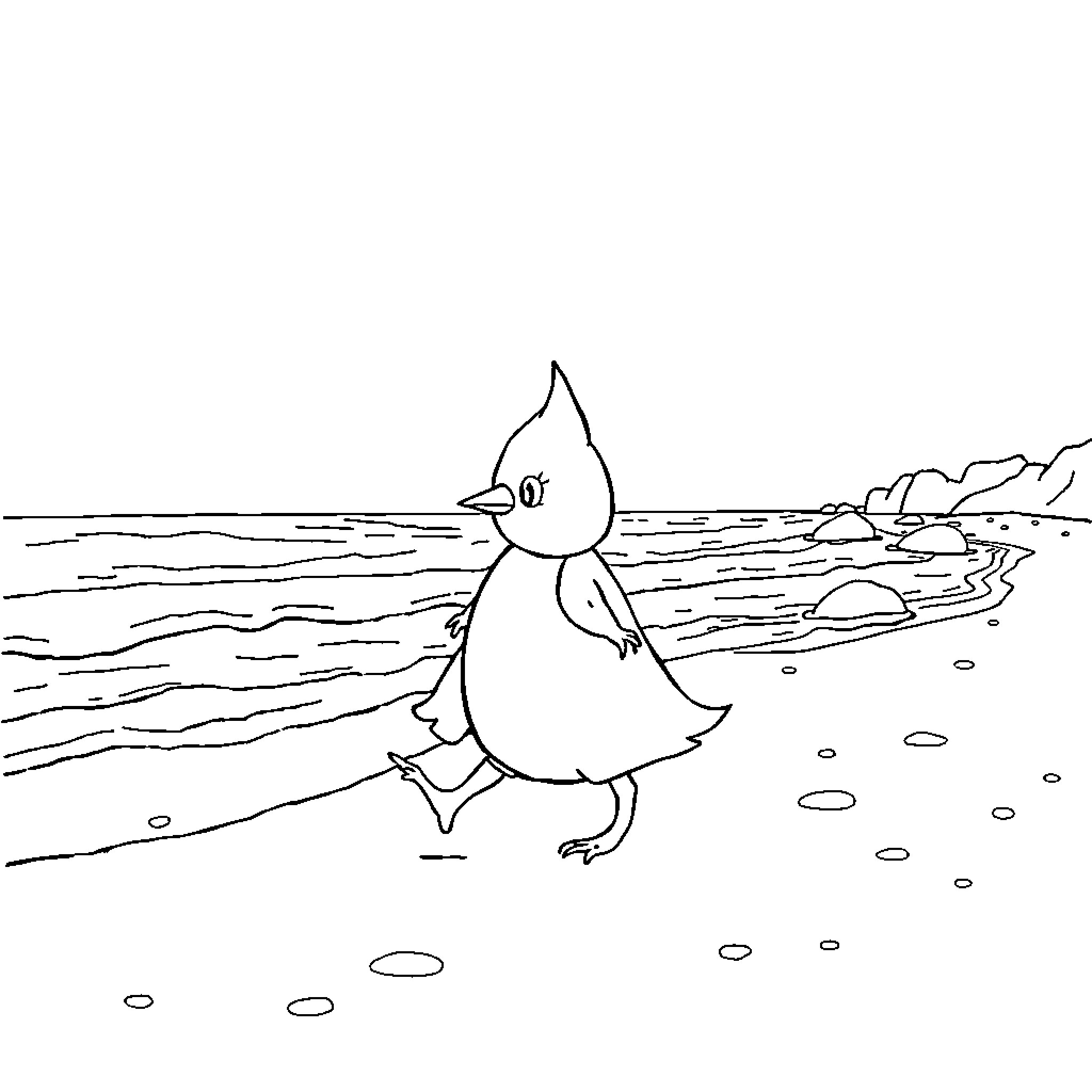 Cinderella's Seaside Adventure Coloring Page (free black-and-white line drawing printable PDF for all, from beginners to advanced learners, including children, teens, adults, and seniors)