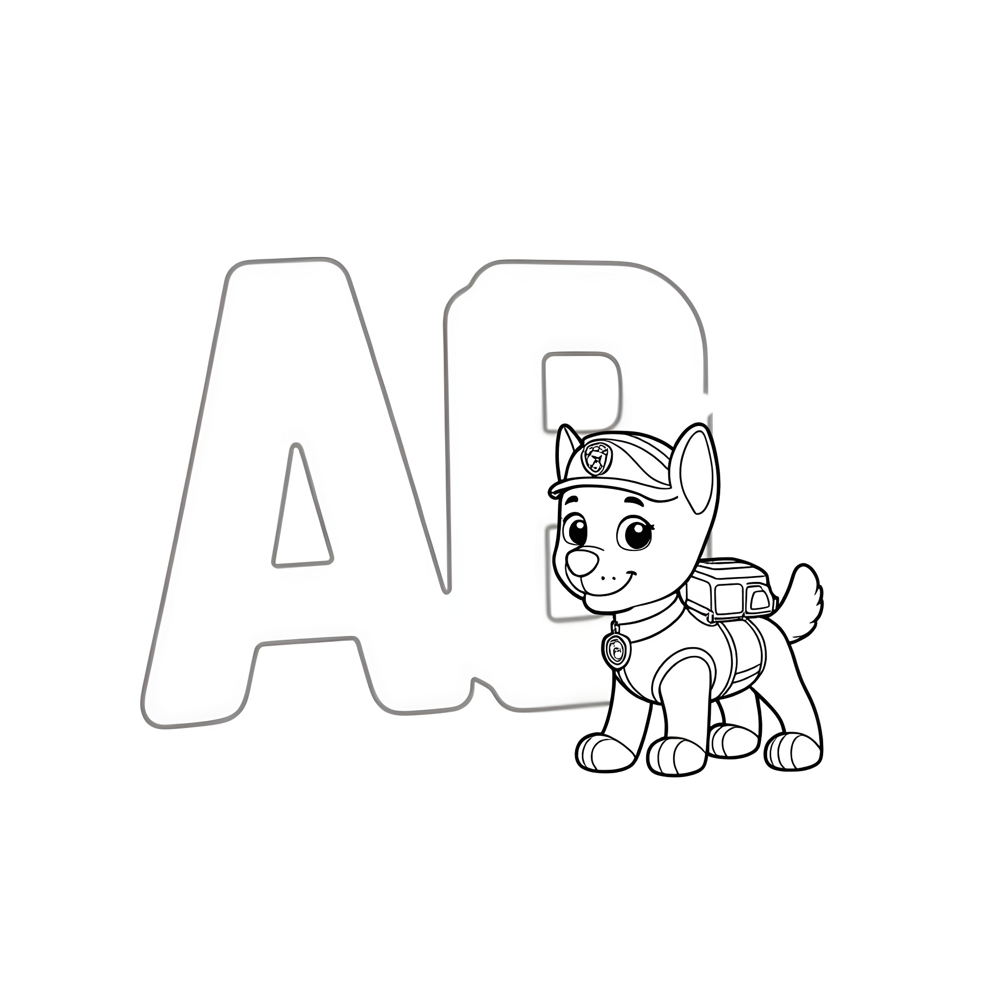 Chase the puppy in black and white Coloring Page (free black-and-white line drawing printable PDF for all, from beginners to advanced learners, including children, teens, adults, and seniors)