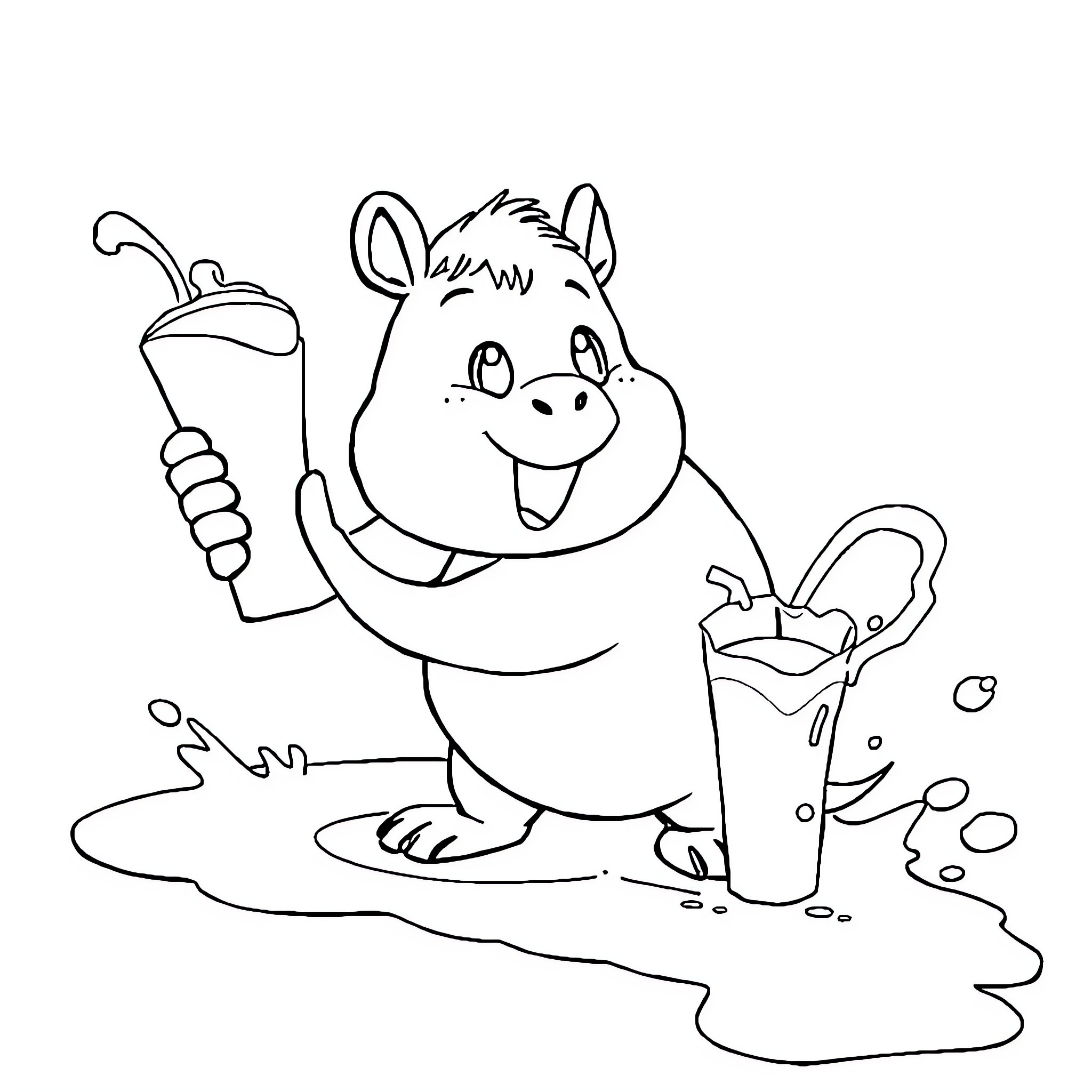 Child playing with bubble wand happily Coloring Page (free black-and-white line drawing printable PDF for all, from beginners to advanced learners, including children, teens, adults, and seniors)