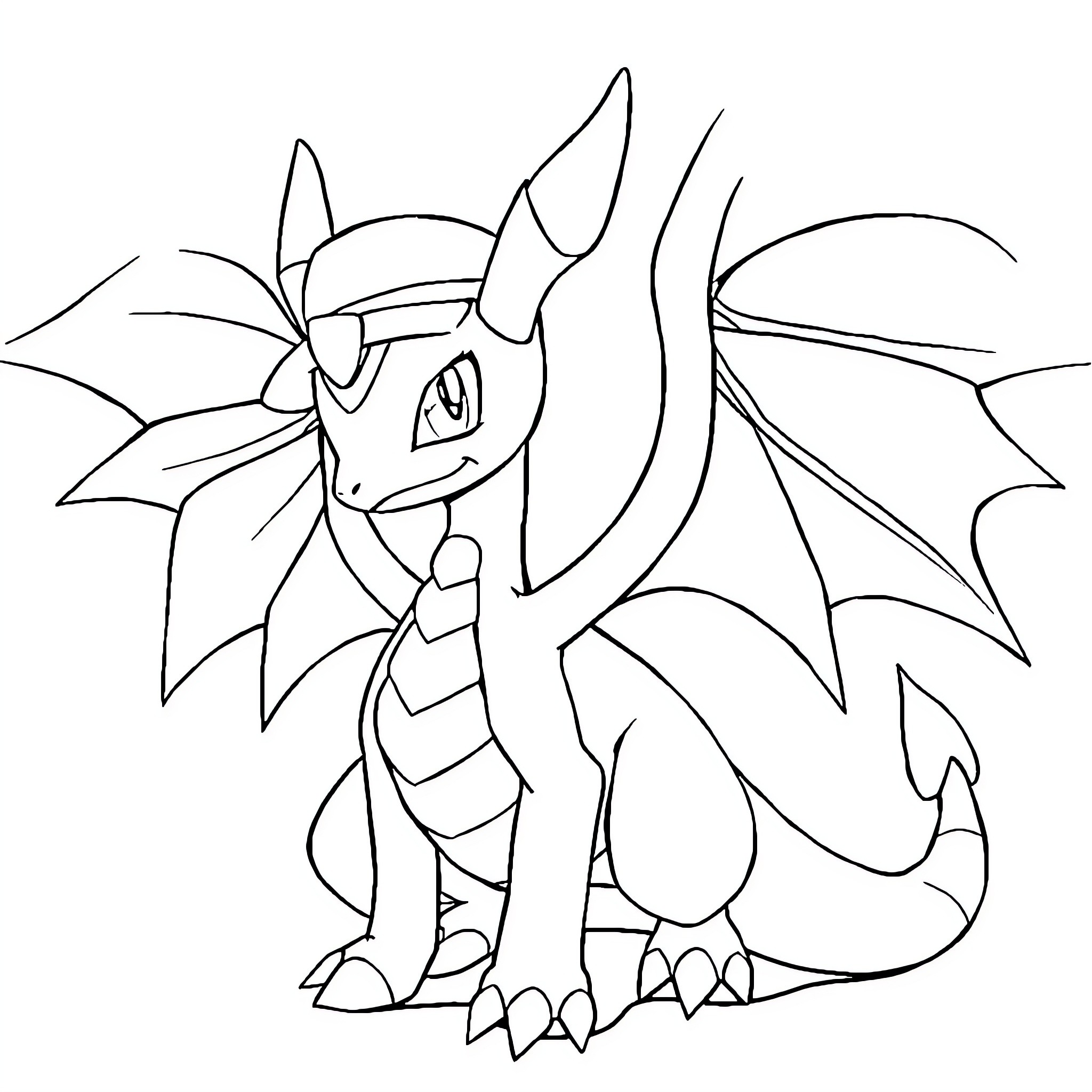 Mewtwo Preparing for Battle Coloring Page (free black-and-white line drawing printable PDF for all, from beginners to advanced learners, including children, teens, adults, and seniors)