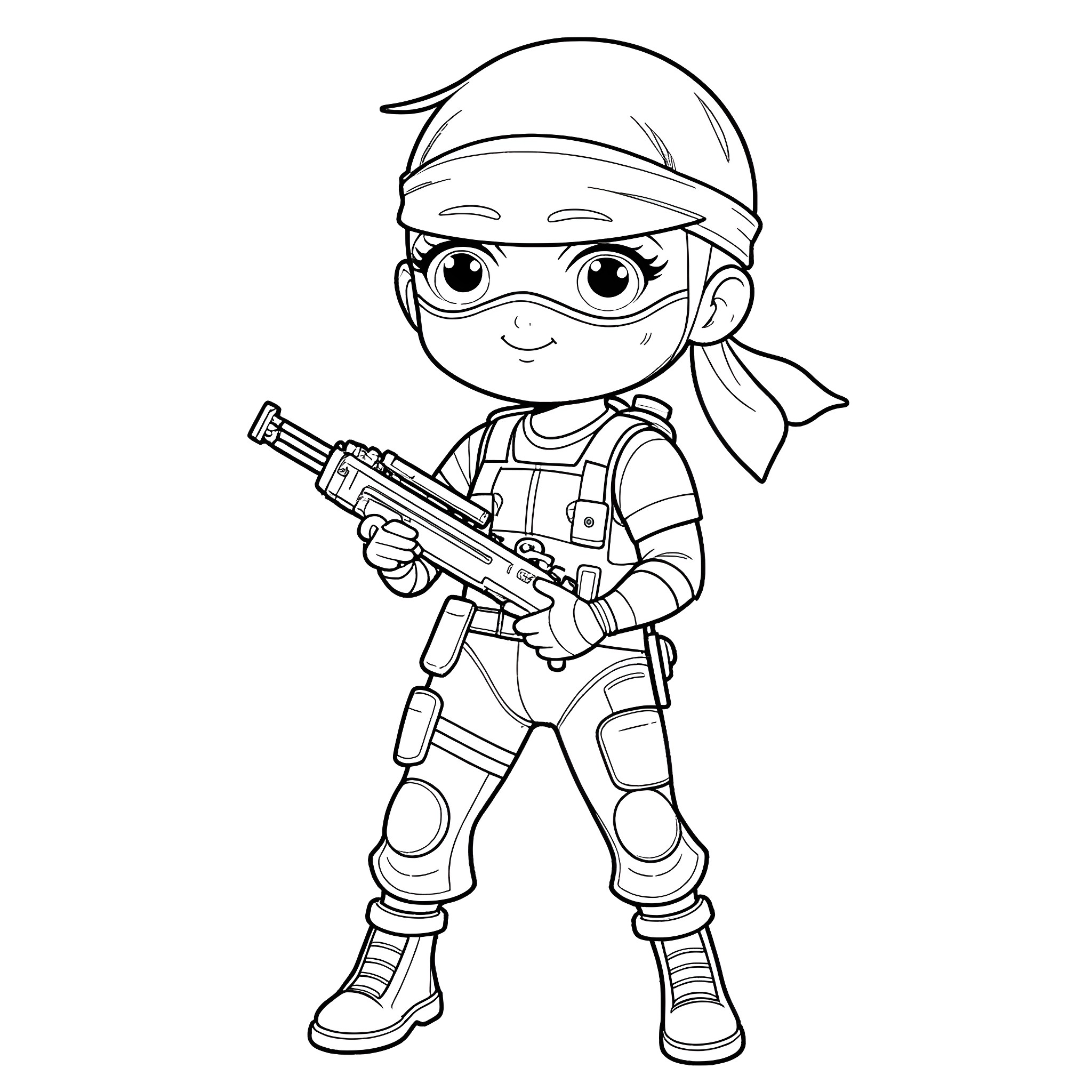 Chris Chan as a brave space soldier Coloring Page (free black-and-white line drawing printable PDF for all, from beginners to advanced learners, including children, teens, adults, and seniors)