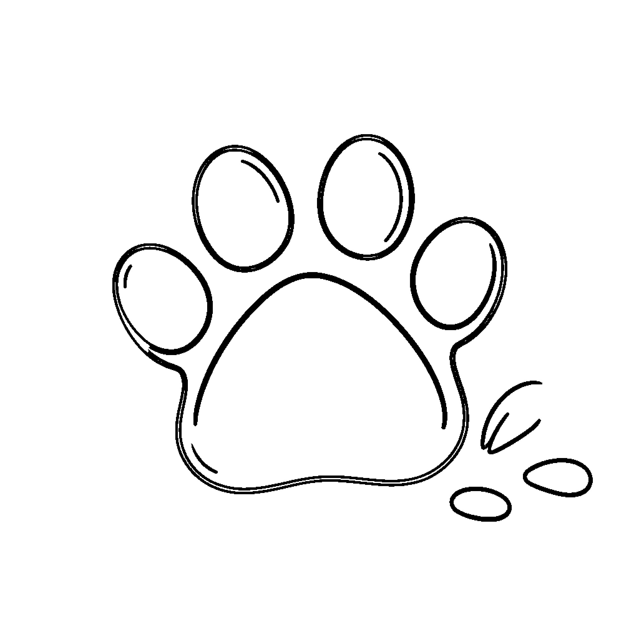Paw Print mark on a plain background Coloring Page (free black-and-white line drawing printable PDF for all, from beginners to advanced learners, including children, teens, adults, and seniors)