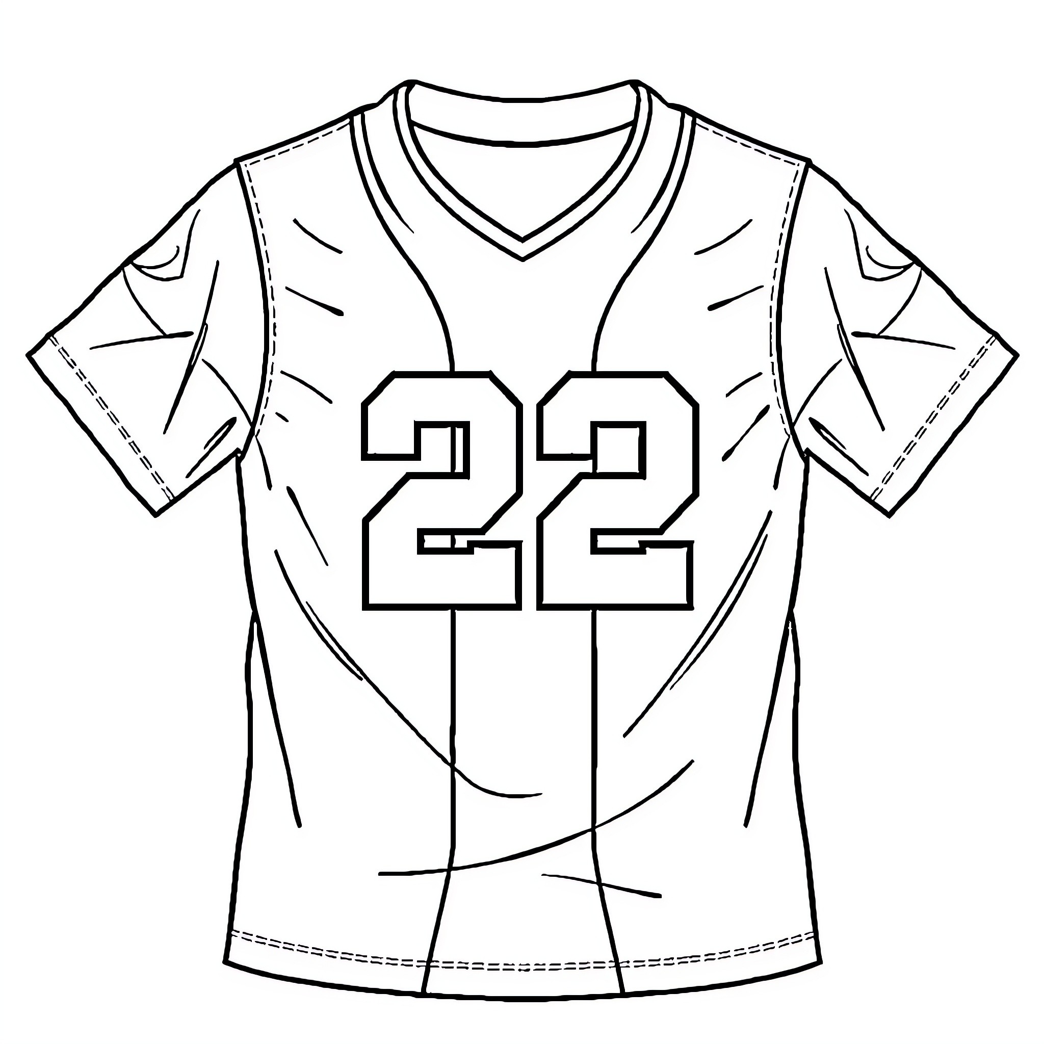 Volleyball jersey with uniform number Coloring Page (free black-and-white line drawing printable PDF for all, from beginners to advanced learners, including children, teens, adults, and seniors)