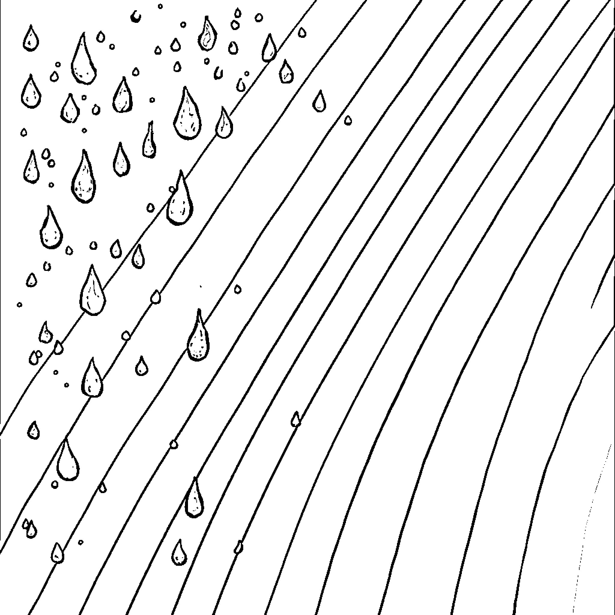 Blood Drop Flowing Diagonally Across Frame Coloring Page (free black-and-white line drawing printable PDF for all, from beginners to advanced learners, including children, teens, adults, and seniors)
