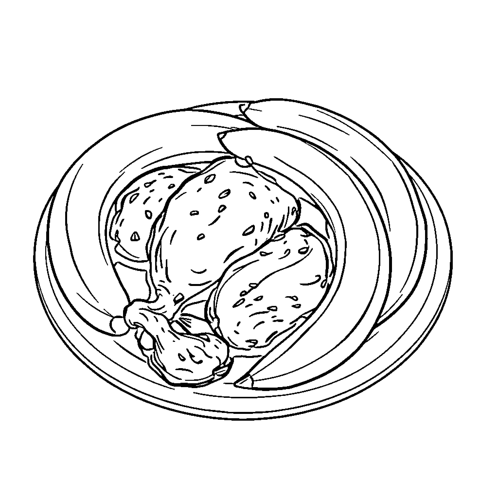 Chicken tucked into cozy nest Coloring Page (free black-and-white line drawing printable PDF for all, from beginners to advanced learners, including children, teens, adults, and seniors)