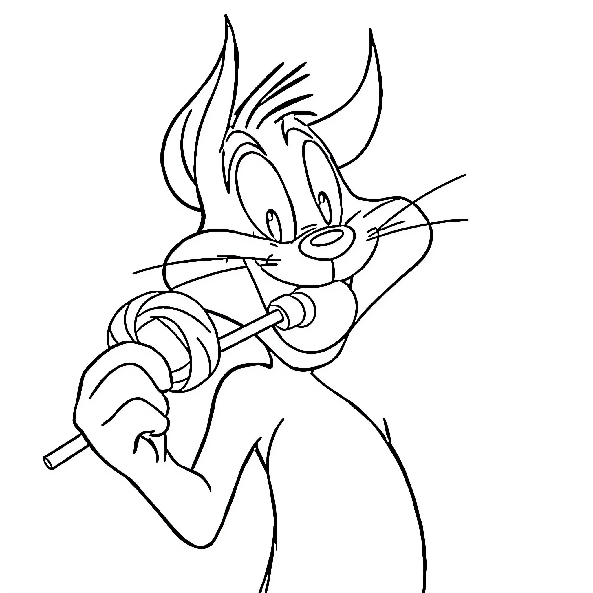 Taz the mischievous cartoon character Coloring Page (free black-and-white line drawing printable PDF for all, from beginners to advanced learners, including children, teens, adults, and seniors)