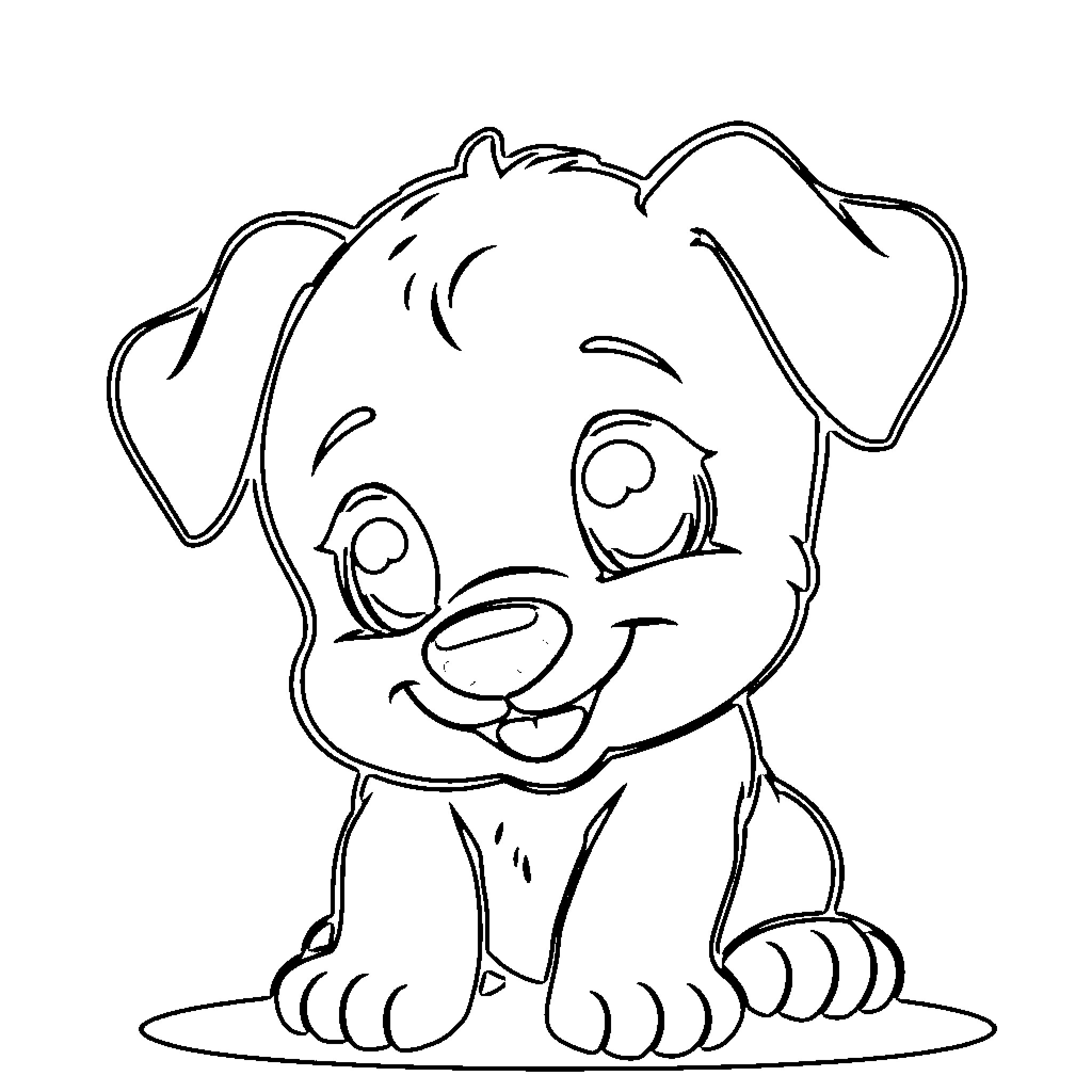 Bluey the Adorable Puppy Coloring Page (free black-and-white line drawing printable PDF for all, from beginners to advanced learners, including children, teens, adults, and seniors)