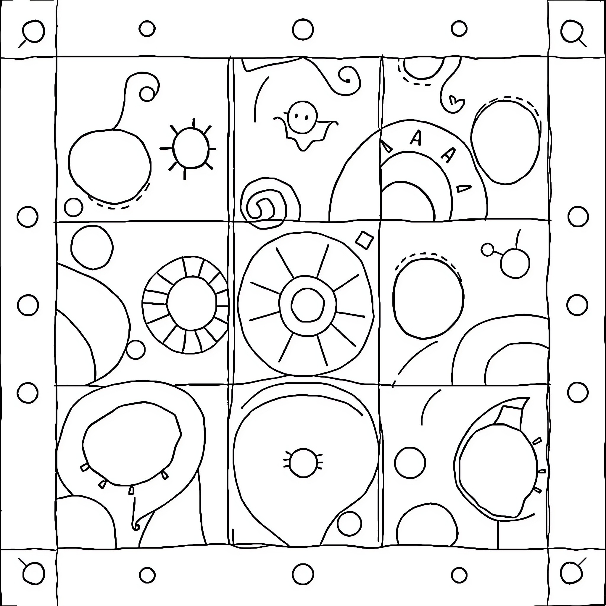 Baby shapes and designs in black and white Coloring Page (free black-and-white line drawing printable PDF for all, from beginners to advanced learners, including children, teens, adults, and seniors)