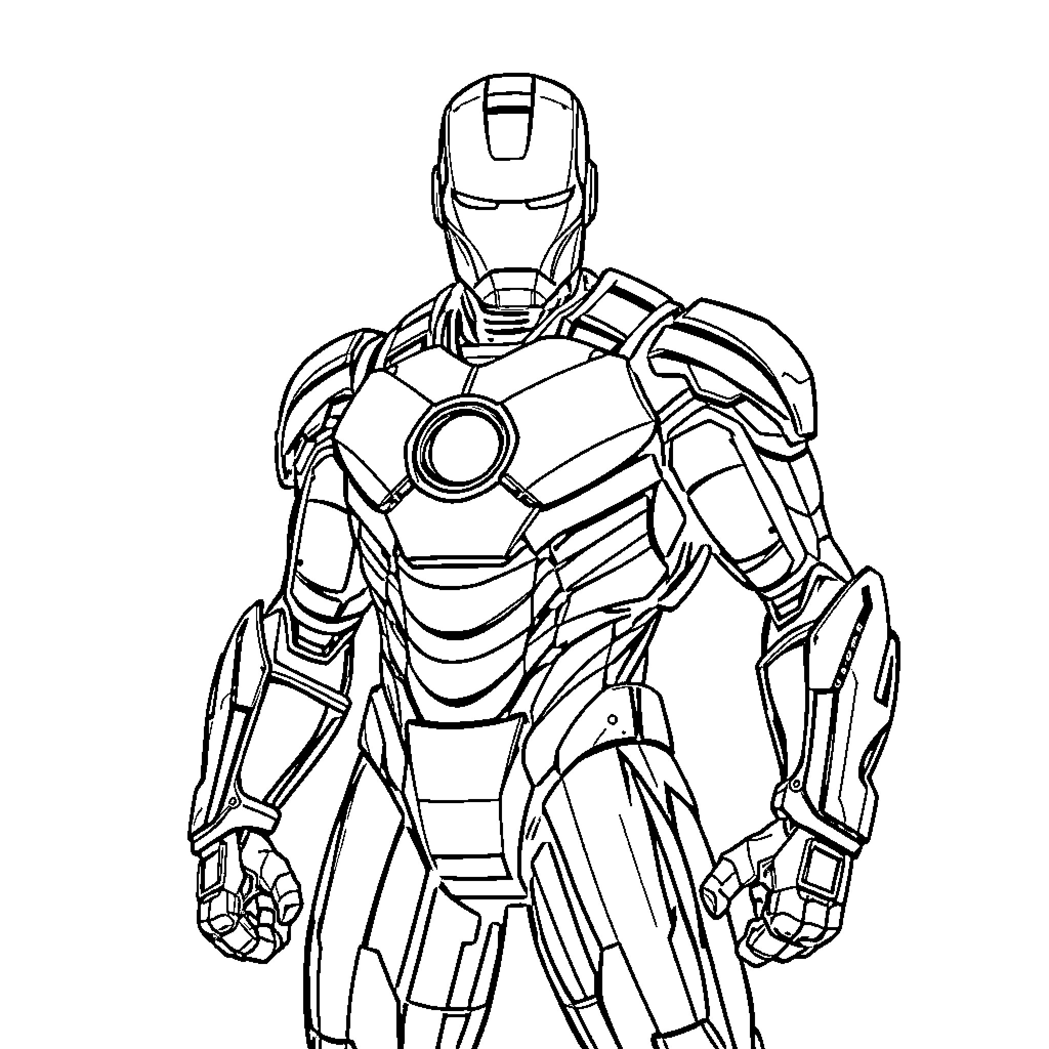 Cyclops hero in futuristic armor Coloring Page (free black-and-white line drawing printable PDF for all, from beginners to advanced learners, including children, teens, adults, and seniors)