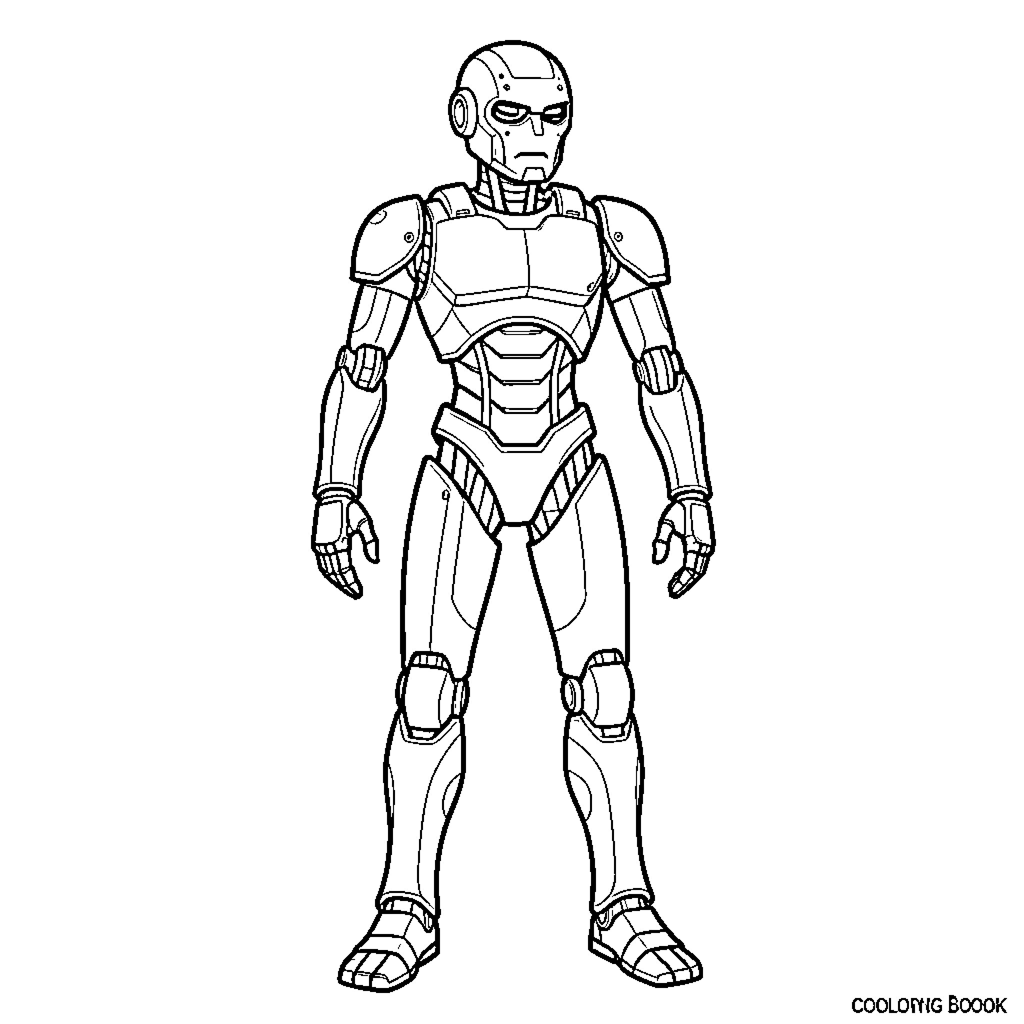 Commando Droid on Covert Mission Coloring Page (free black-and-white line drawing printable PDF for all, from beginners to advanced learners, including children, teens, adults, and seniors)