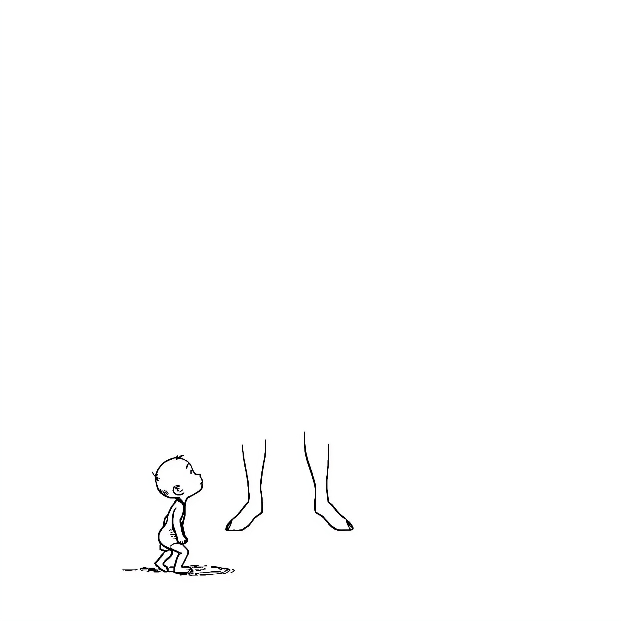 Shadow of a person casting a figure Coloring Page (free black-and-white line drawing printable PDF for all, from beginners to advanced learners, including children, teens, adults, and seniors)
