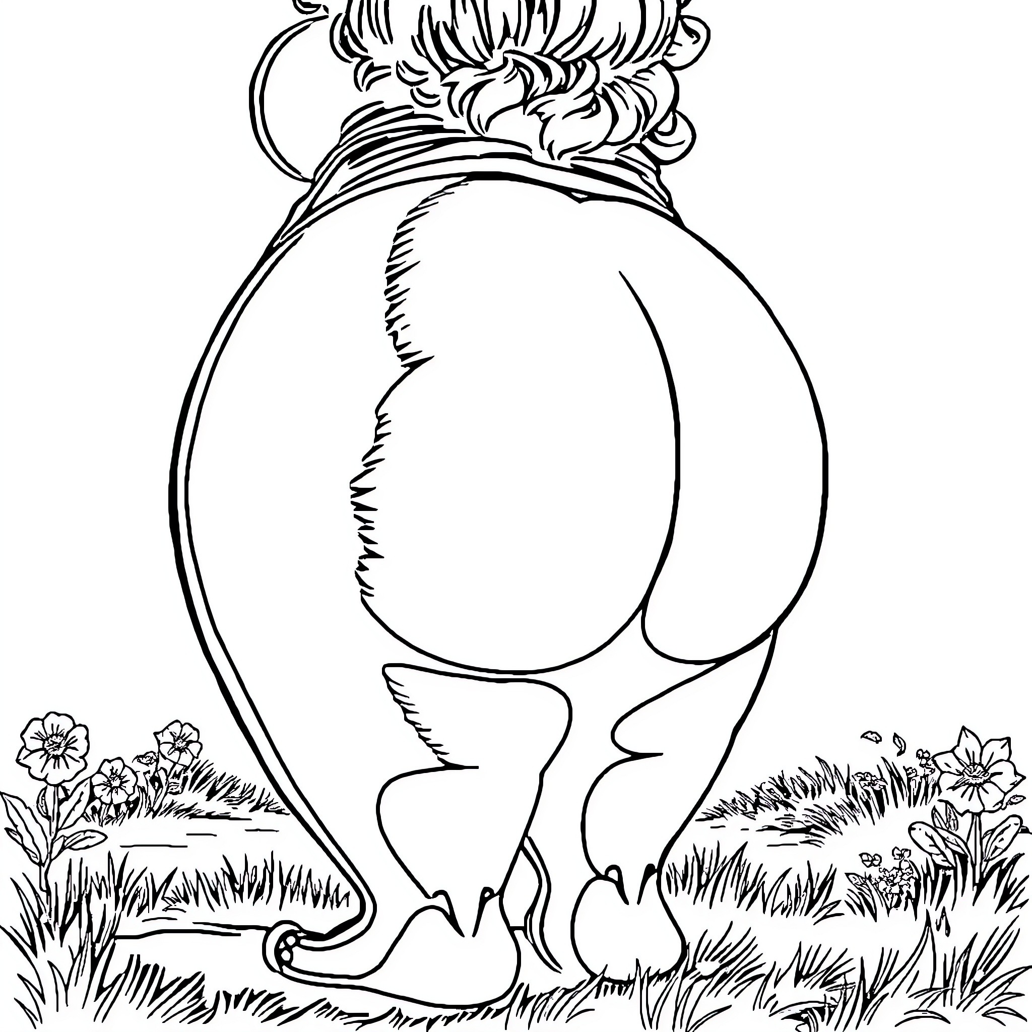 Lady resting peacefully in nature Coloring Page (free black-and-white line drawing printable PDF for all, from beginners to advanced learners, including children, teens, adults, and seniors)