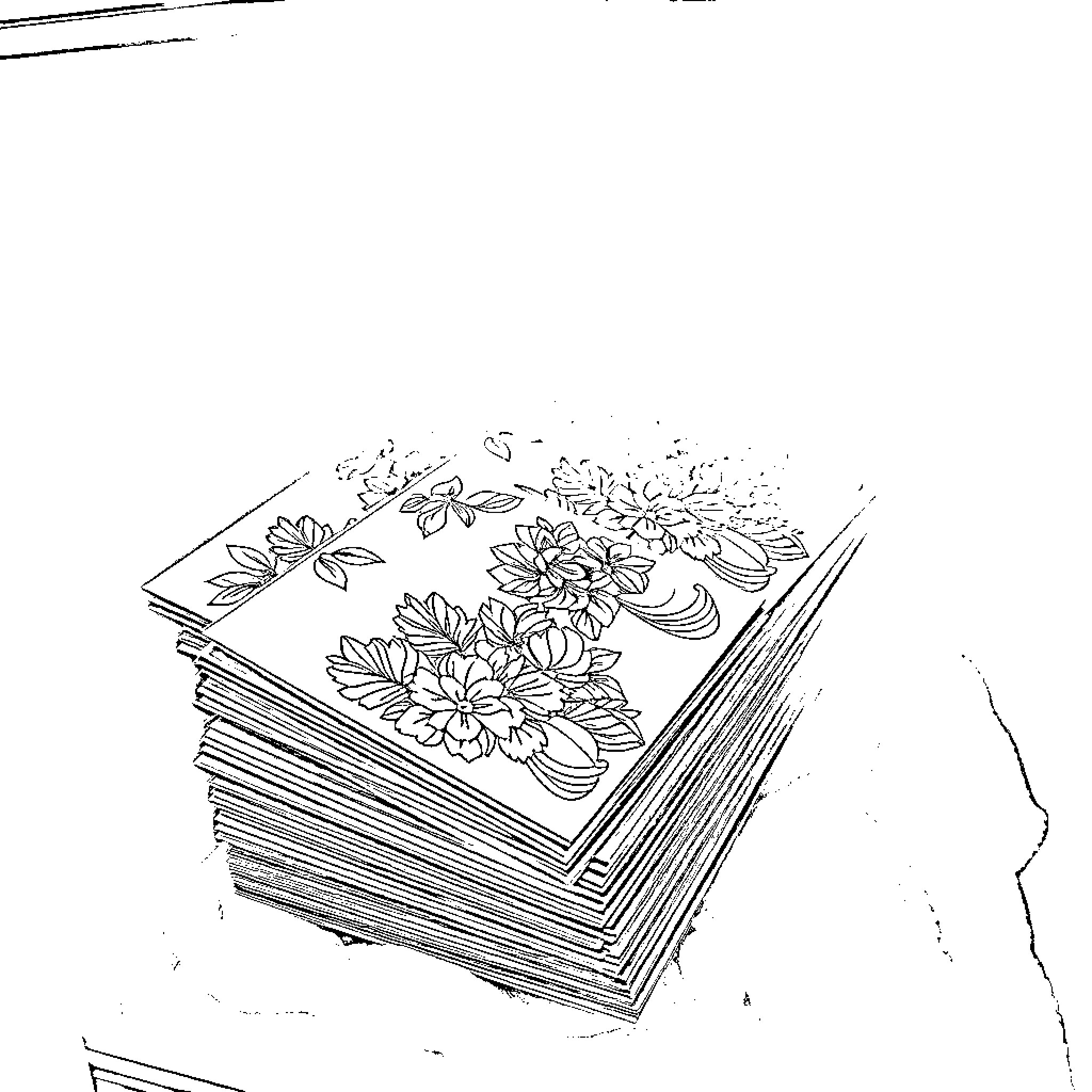 Cell Book of Flowers and Patterns Coloring Page (free black-and-white line drawing printable PDF for all, from beginners to advanced learners, including children, teens, adults, and seniors)