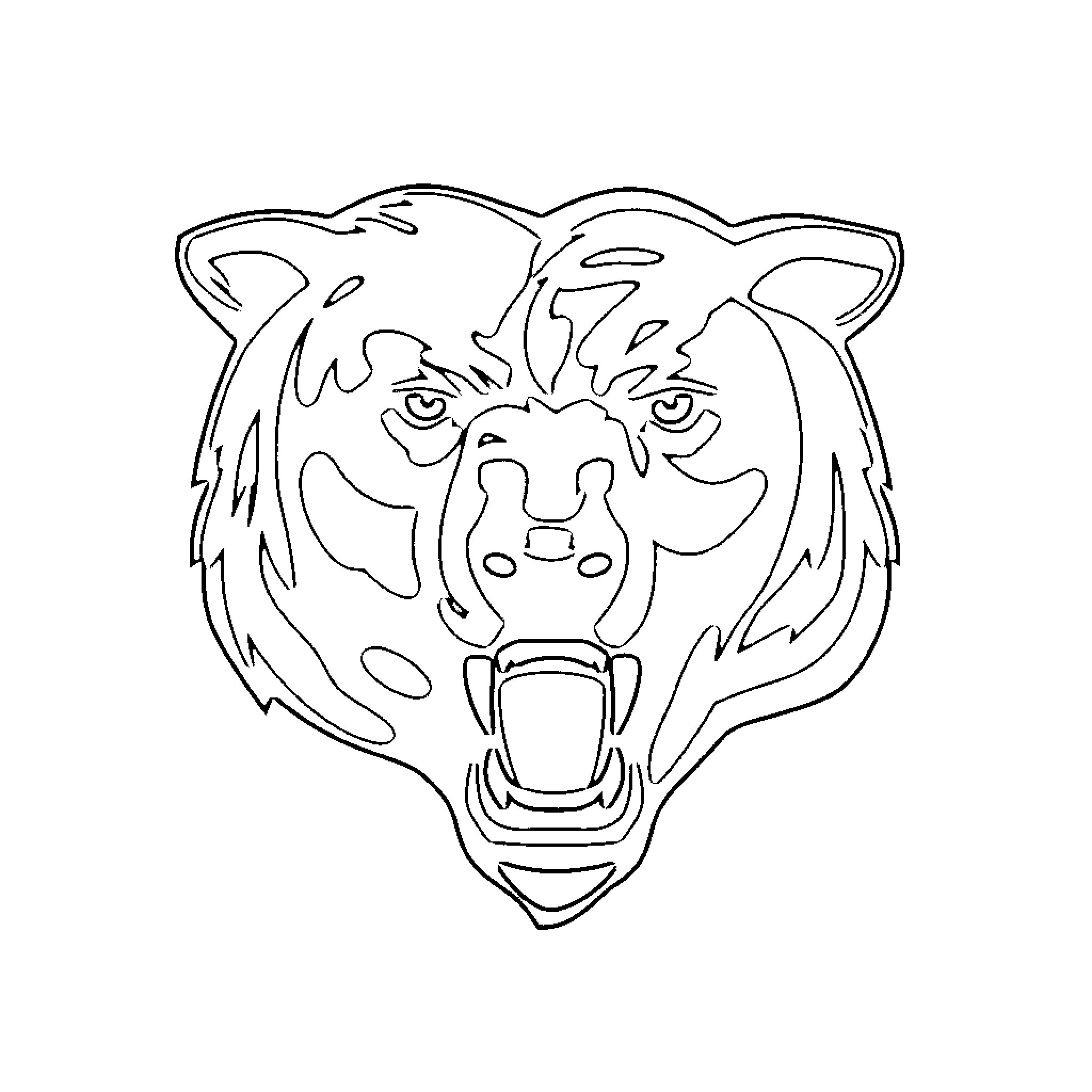Bear roaring fierce expression Coloring Page (free black-and-white line drawing printable PDF for all, from beginners to advanced learners, including children, teens, adults, and seniors)