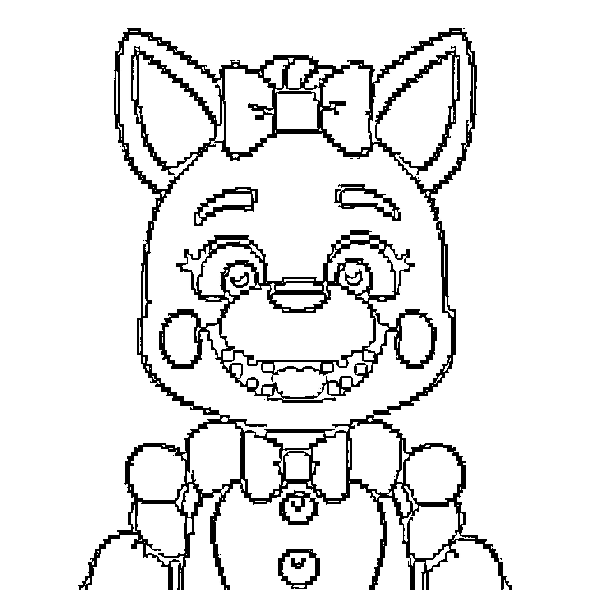 Bonnie's Pixel-Powered Personality Shines Coloring Page (free black-and-white line drawing printable PDF for all, from beginners to advanced learners, including children, teens, adults, and seniors)