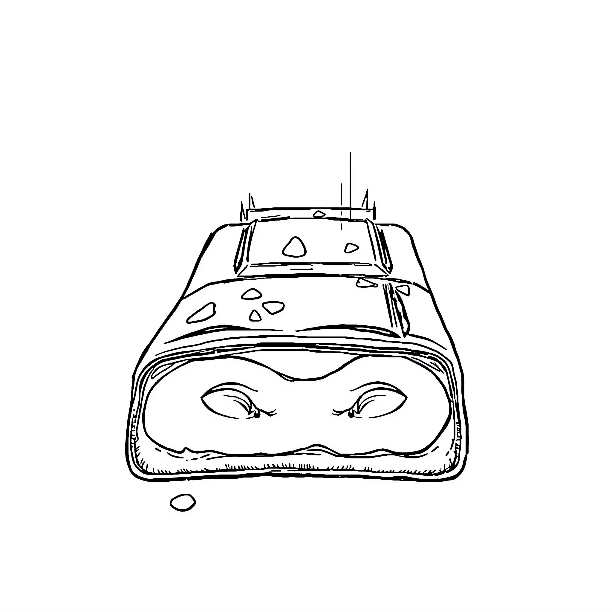 Banana-shaped costume with big eyes Coloring Page (free black-and-white line drawing printable PDF for all, from beginners to advanced learners, including children, teens, adults, and seniors)