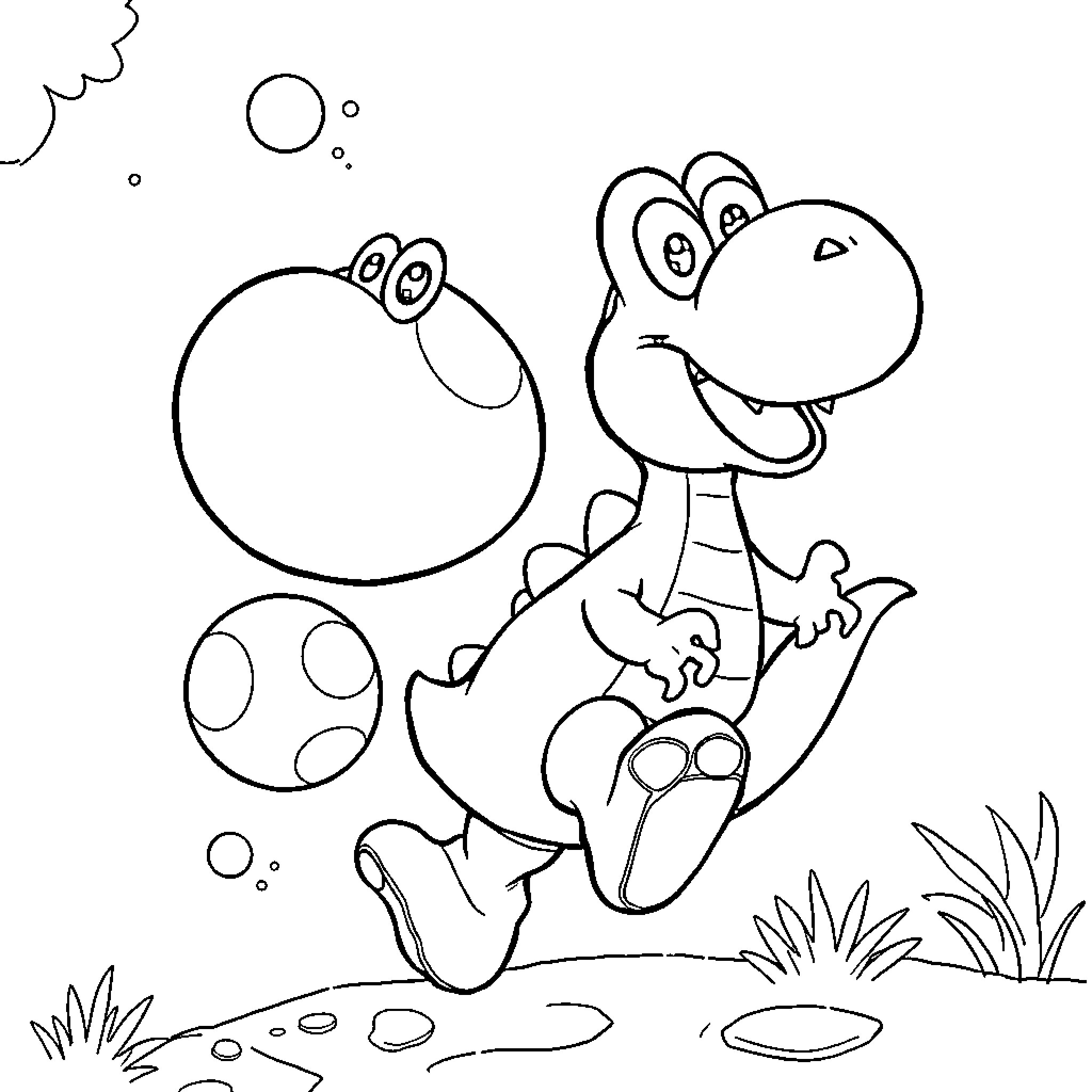 Bert the Dinosaur Frolicking Joyfully Coloring Page (free black-and-white line drawing printable PDF for all, from beginners to advanced learners, including children, teens, adults, and seniors)
