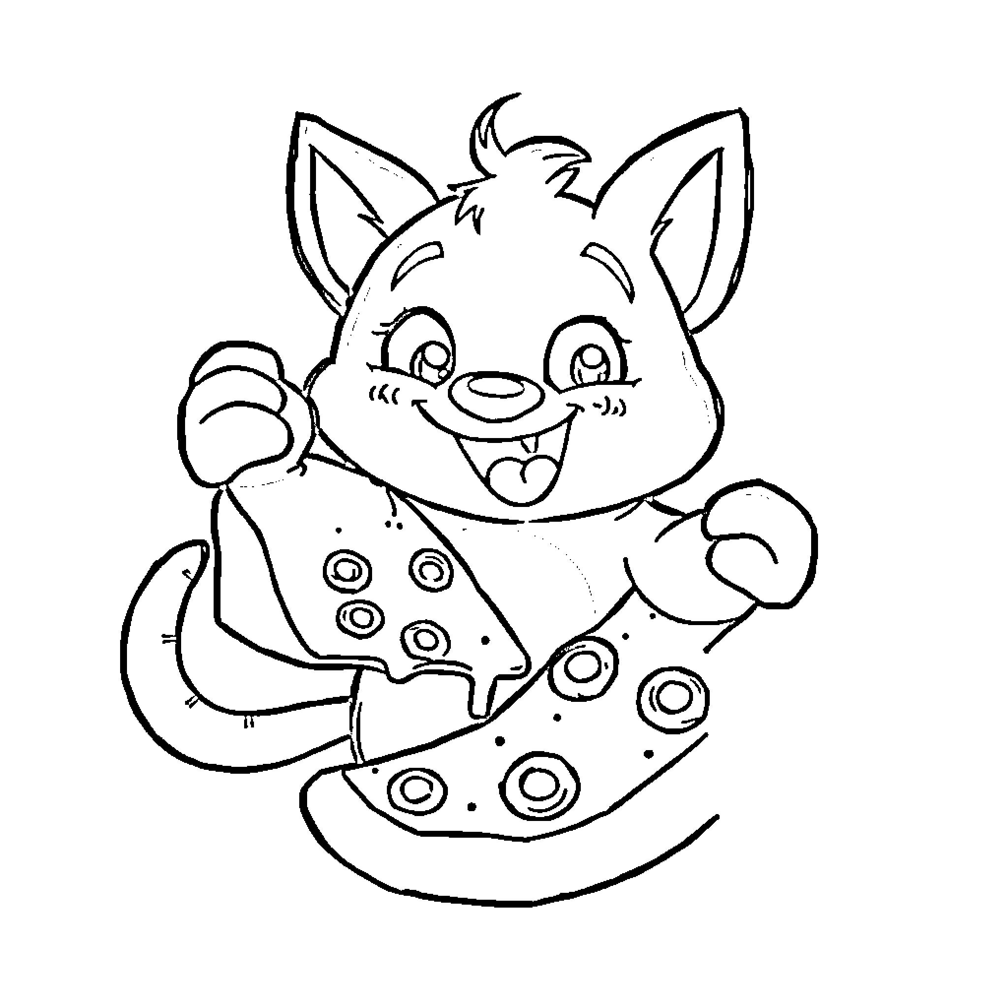 Bluey joyfully playing with a toy Coloring Page (free black-and-white line drawing printable PDF for all, from beginners to advanced learners, including children, teens, adults, and seniors)