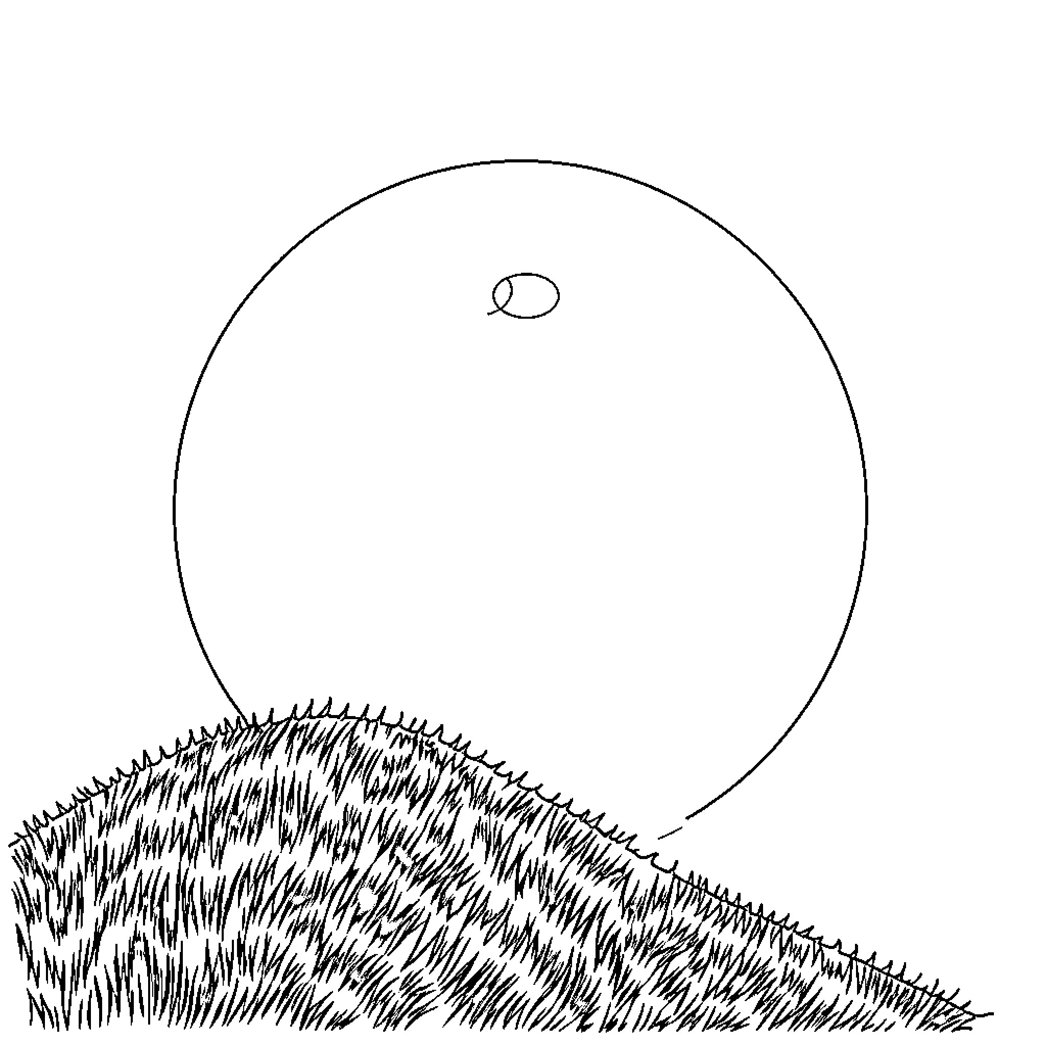 Child playing in the grassy field under the moon Coloring Page (free black-and-white line drawing printable PDF for all, from beginners to advanced learners, including children, teens, adults, and seniors)