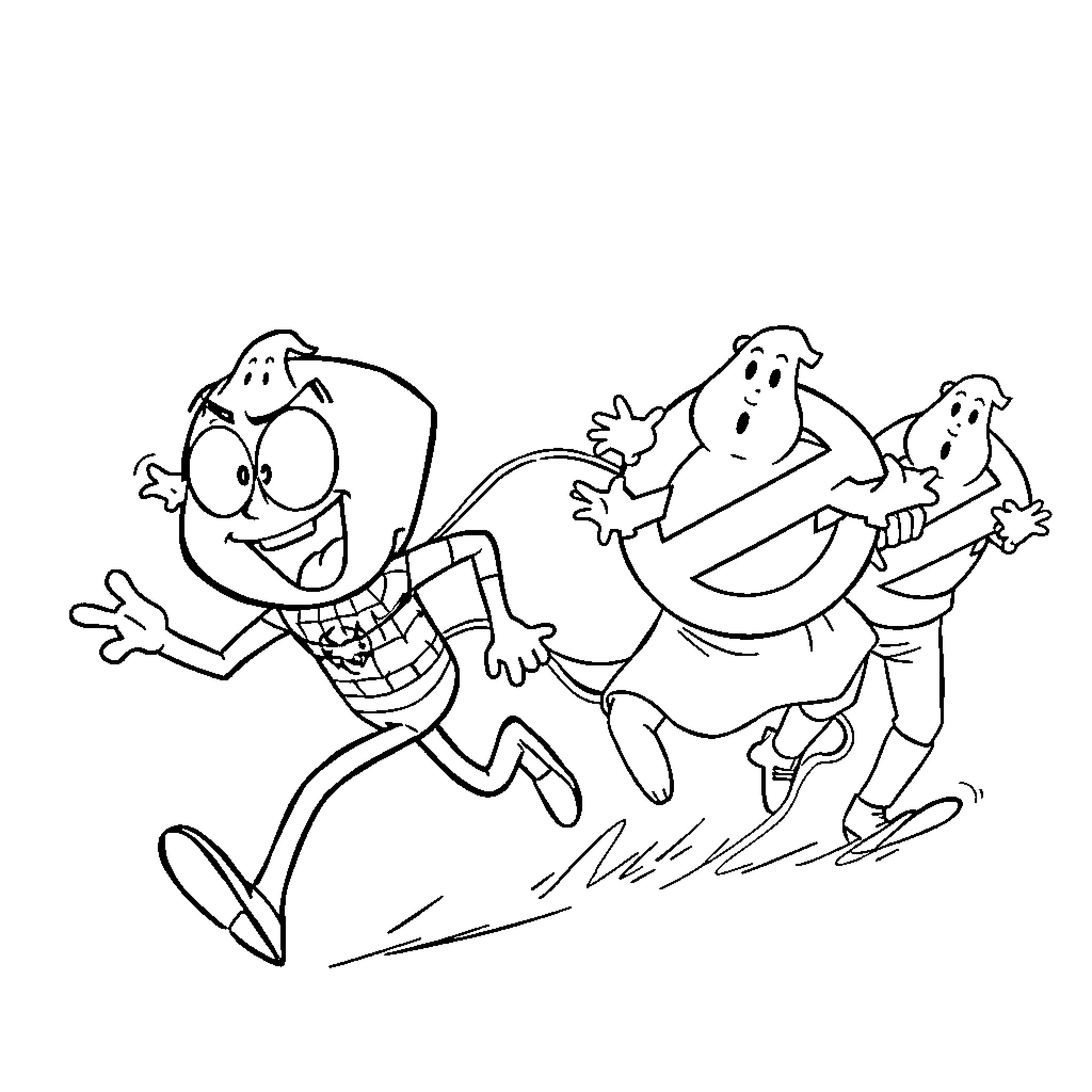 Bob l'éponge running fast with determined expression Coloring Page (free black-and-white line drawing printable PDF for all, from beginners to advanced learners, including children, teens, adults, and seniors)