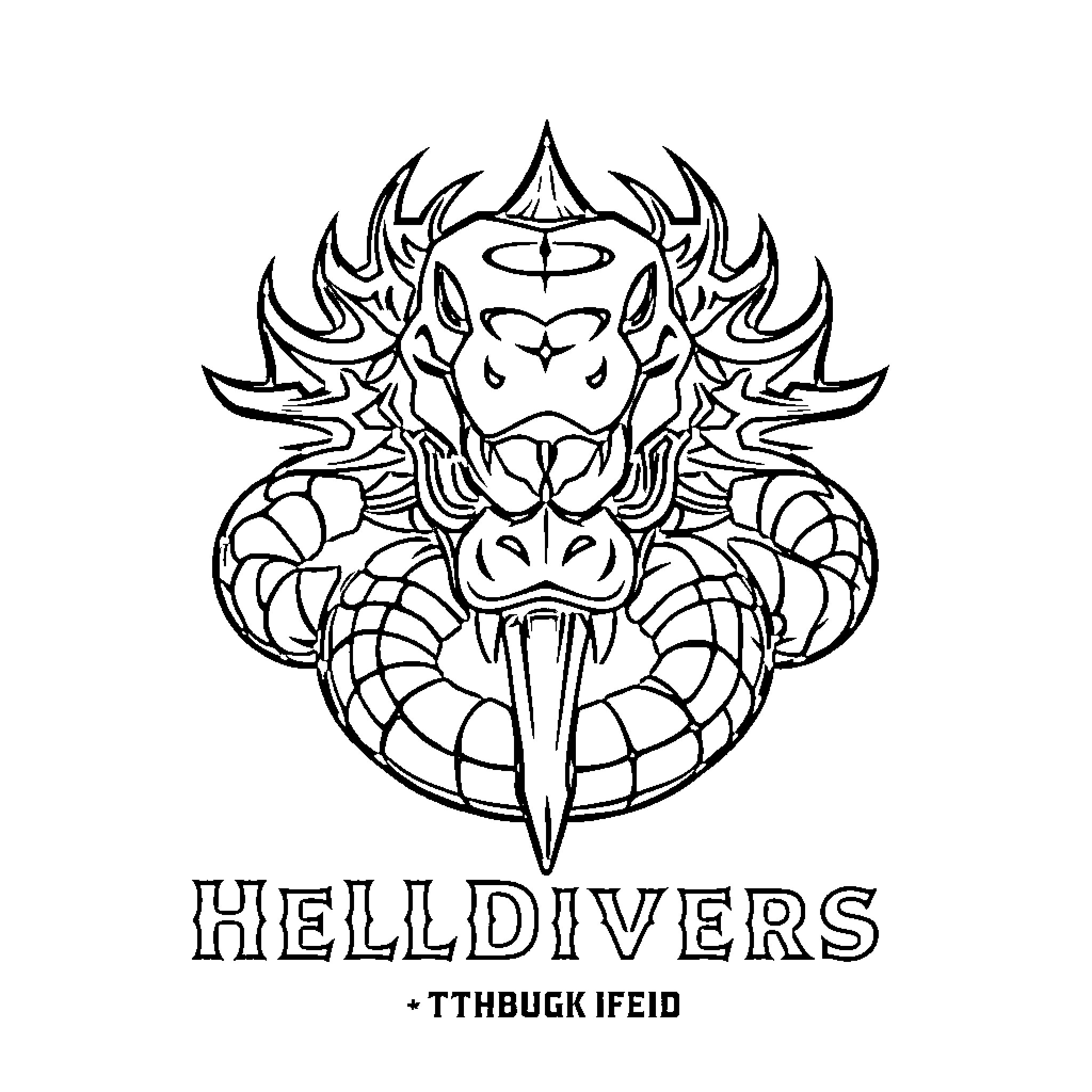 Squad of fierce creatures guarding the blade Coloring Page (free black-and-white line drawing printable PDF for all, from beginners to advanced learners, including children, teens, adults, and seniors)